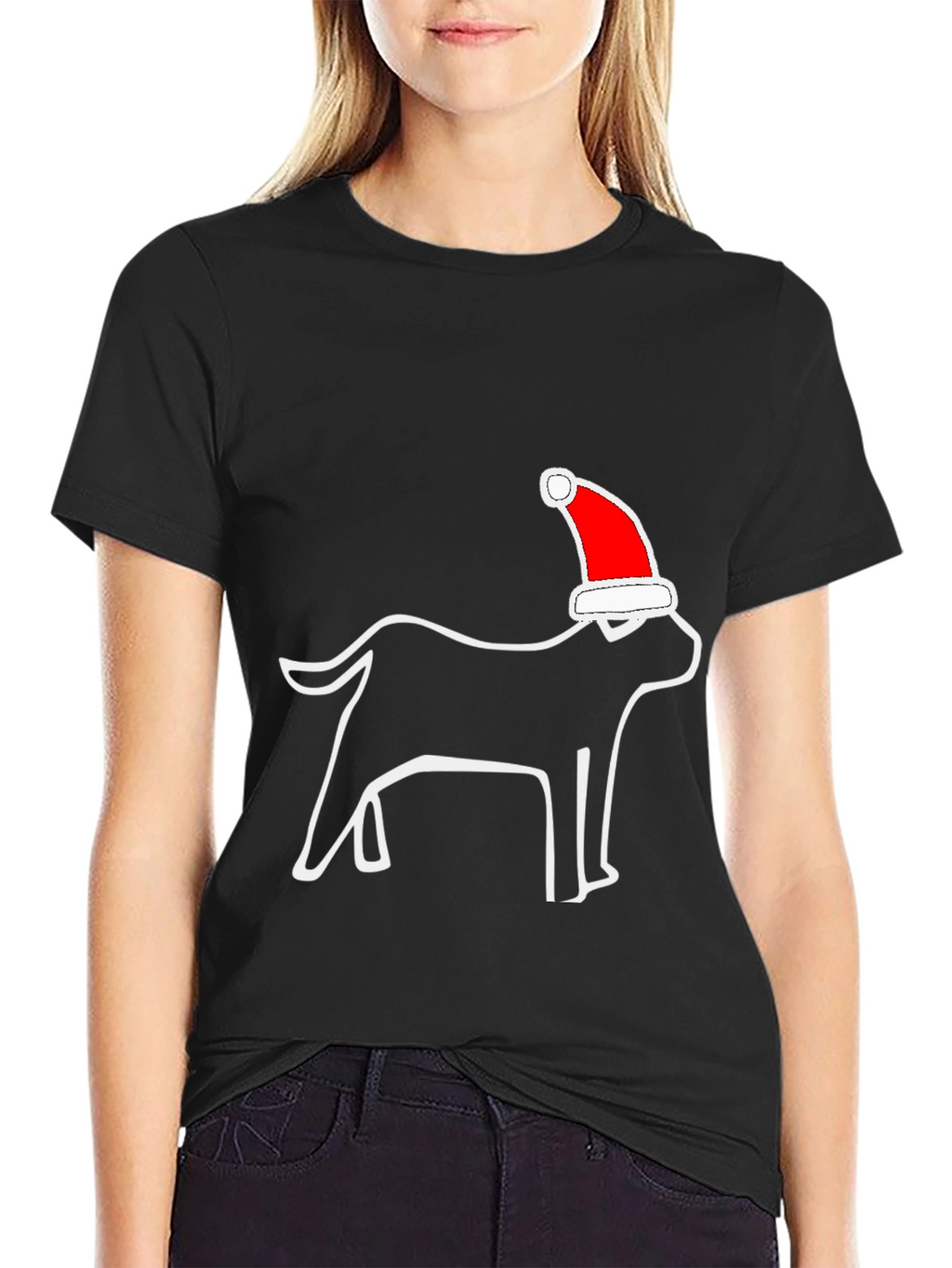 Christmas Dog Santa Hat T-Shirt – Festive Dog Lover Graphic Tee