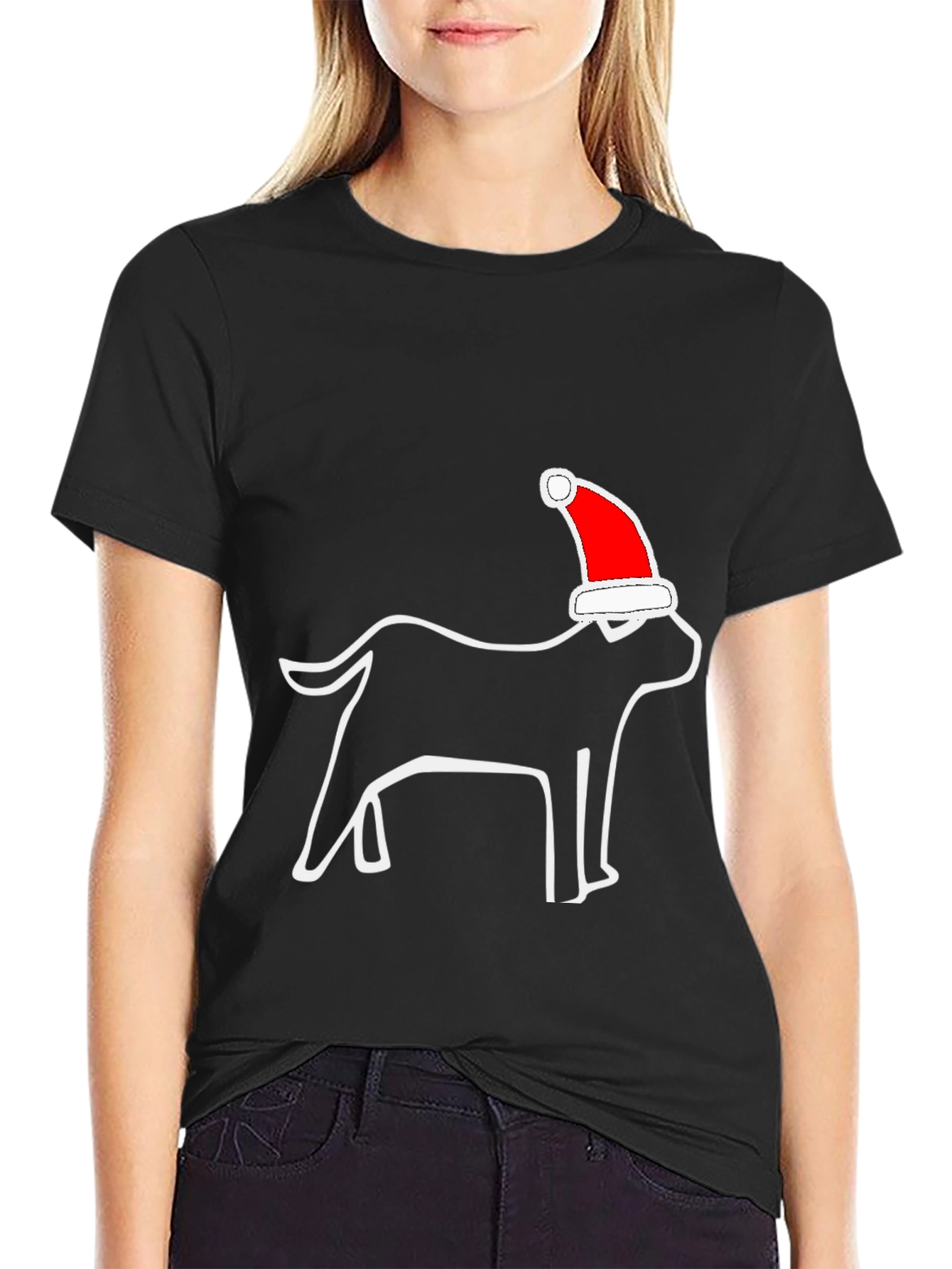 Christmas Dog Santa Hat T-Shirt – Festive Dog Lover Graphic Tee
