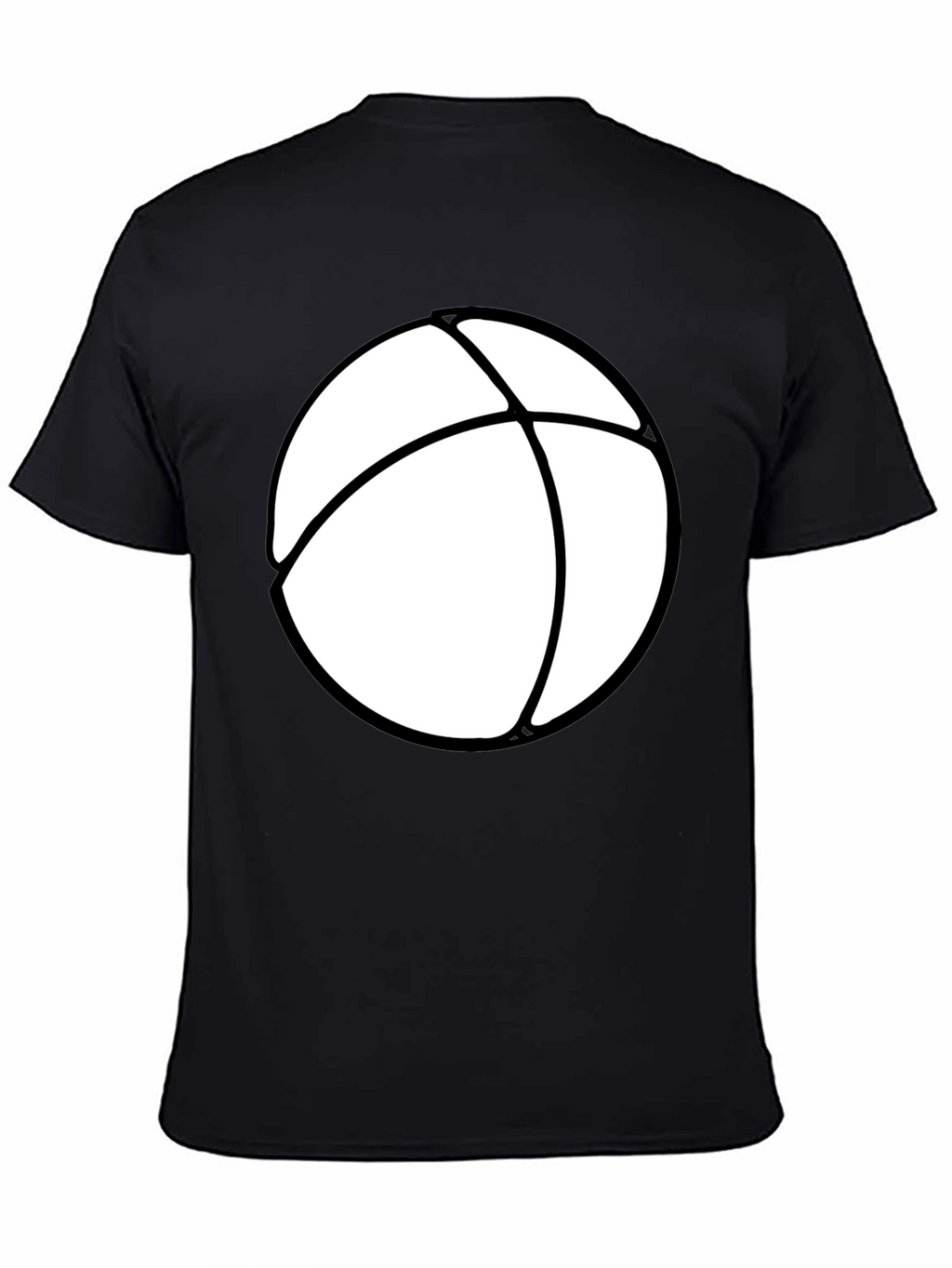 Mens Black T-Shirt with White Beach Ball Design