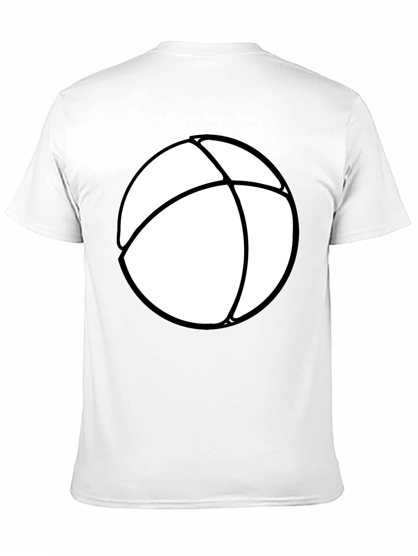Mens Black T-Shirt with White Beach Ball Design