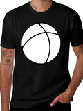 Mens Black T-Shirt with White Beach Ball Design
