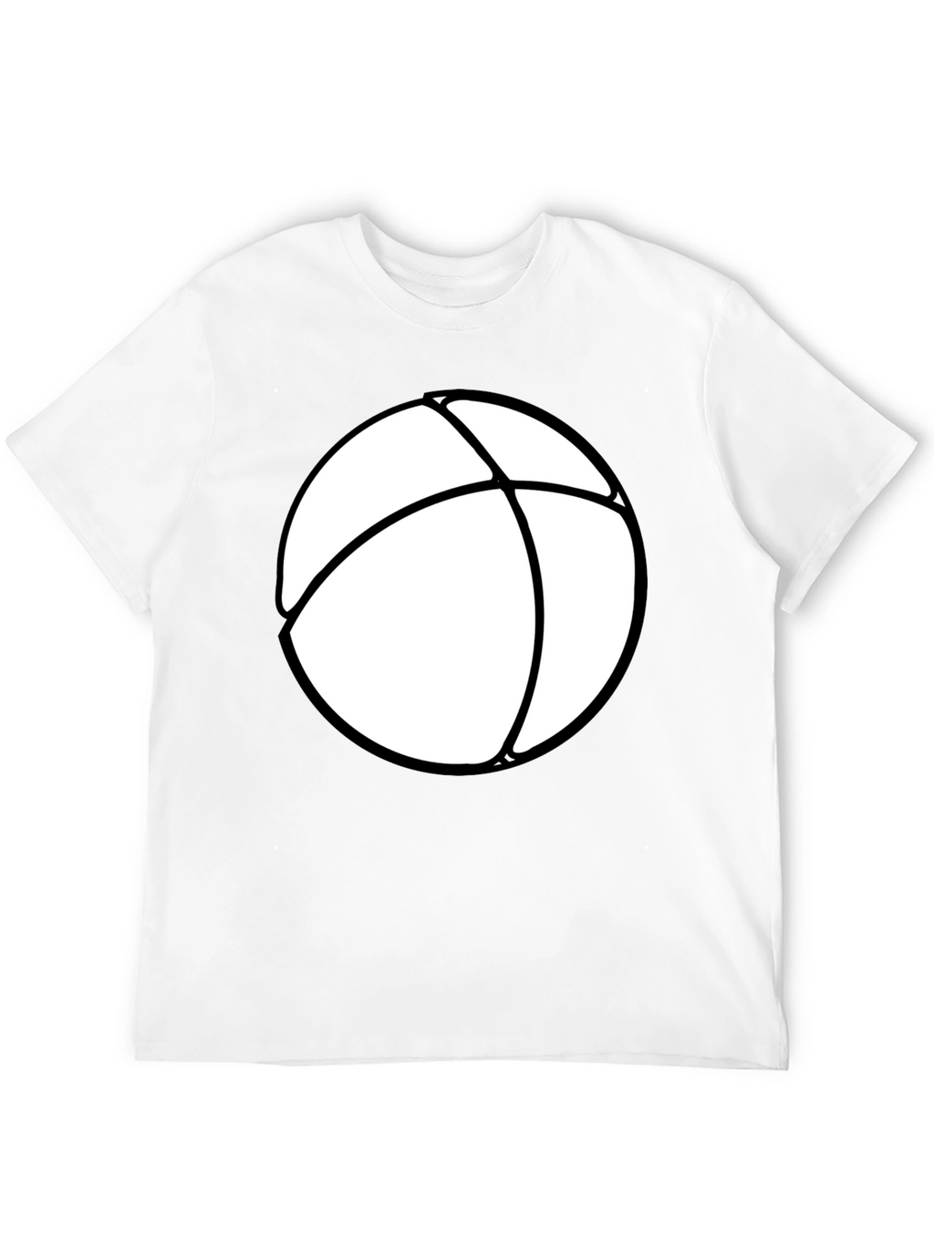 Mens Black T-Shirt with White Beach Ball Design
