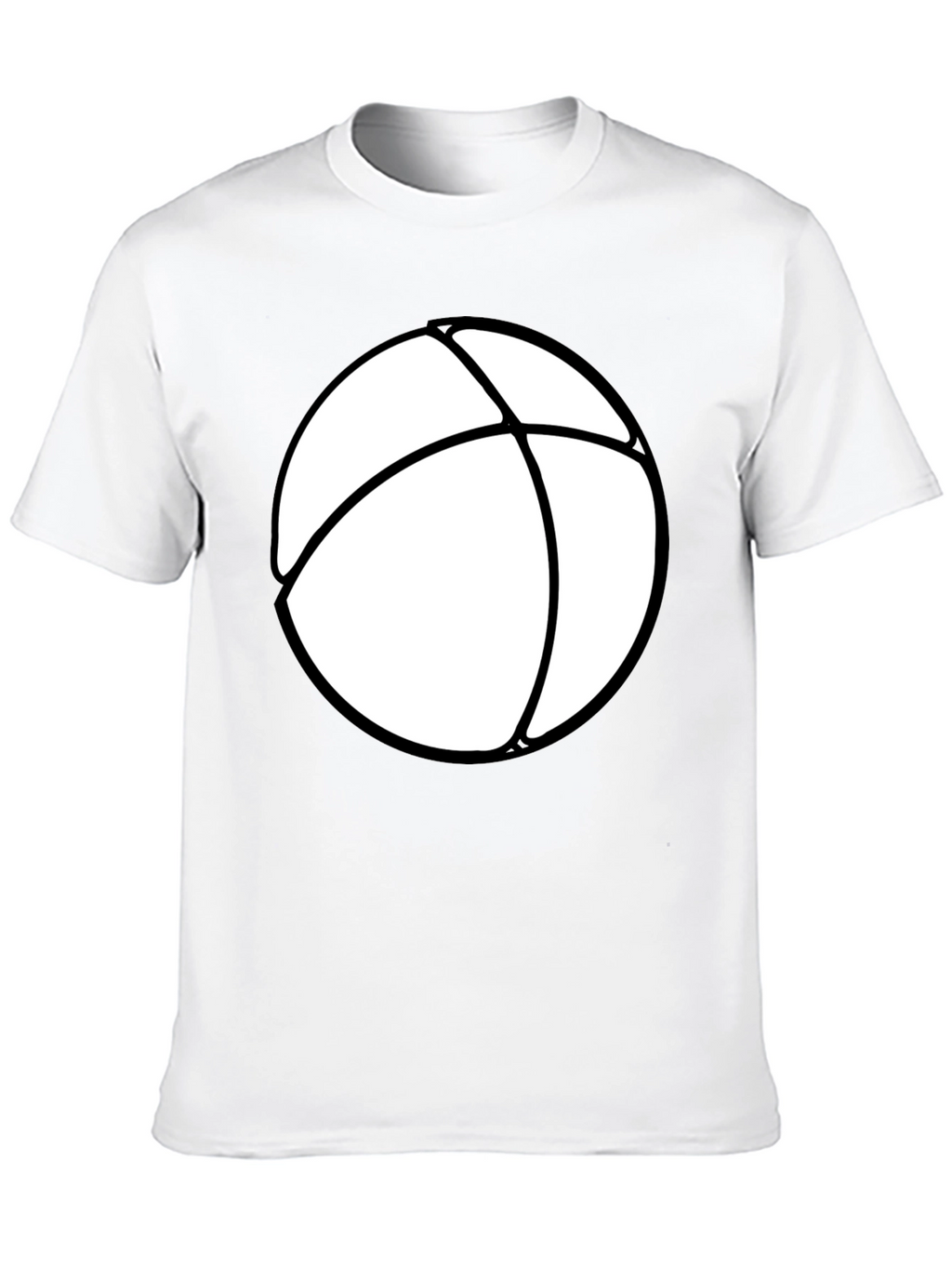 Mens Black T-Shirt with White Beach Ball Design