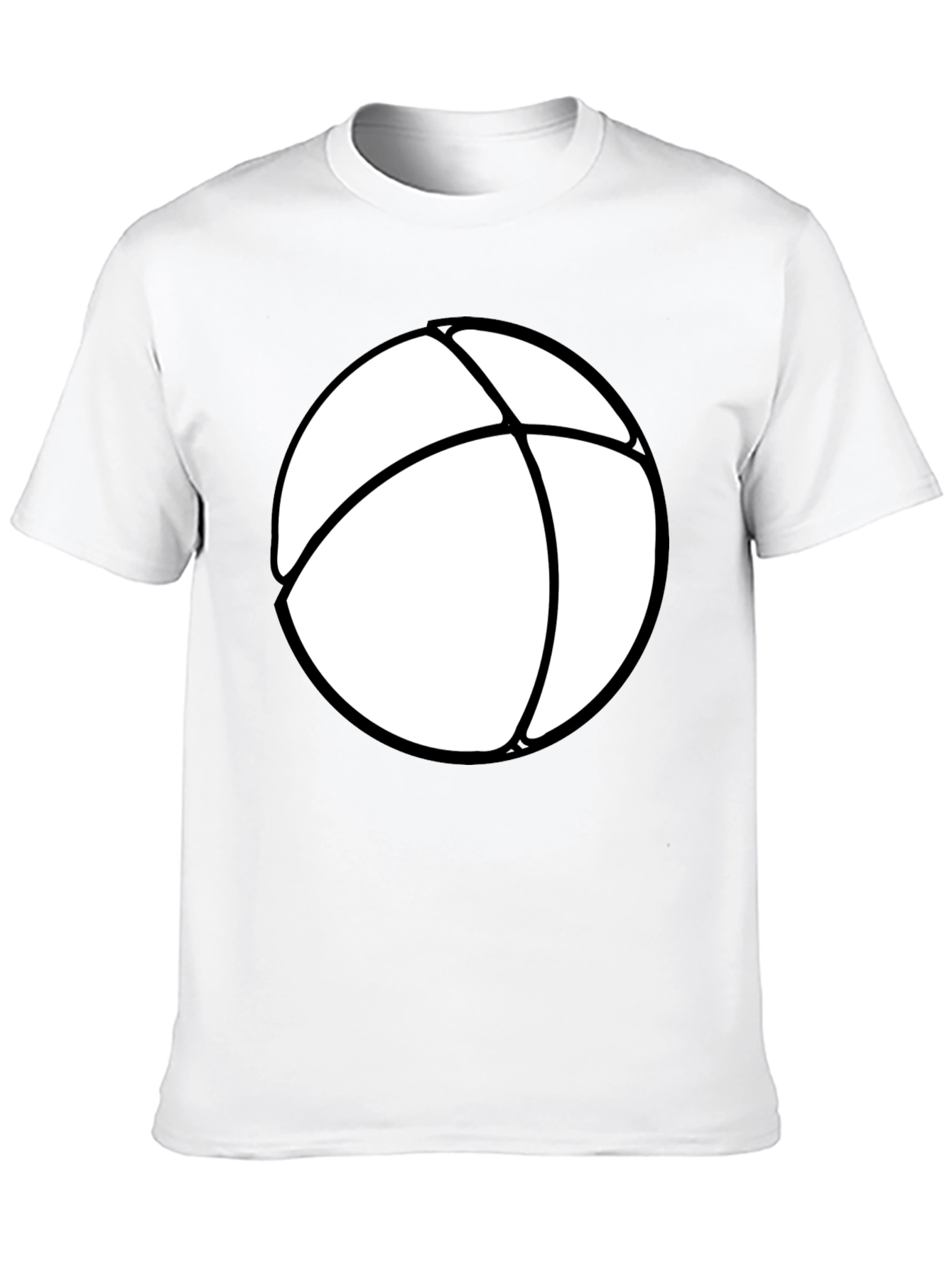 Mens Black T-Shirt with White Beach Ball Design