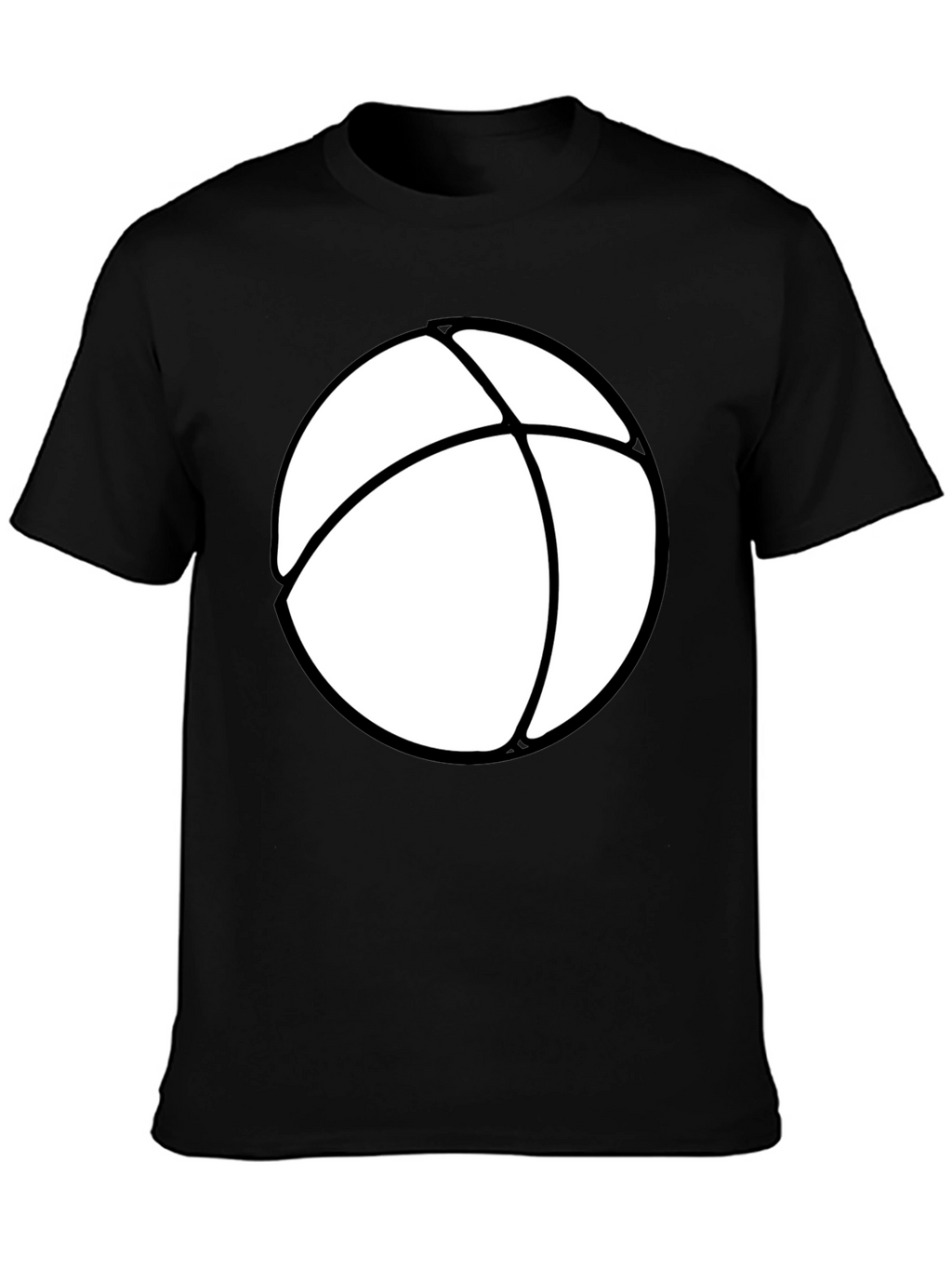 Mens Black T-Shirt with White Beach Ball Design