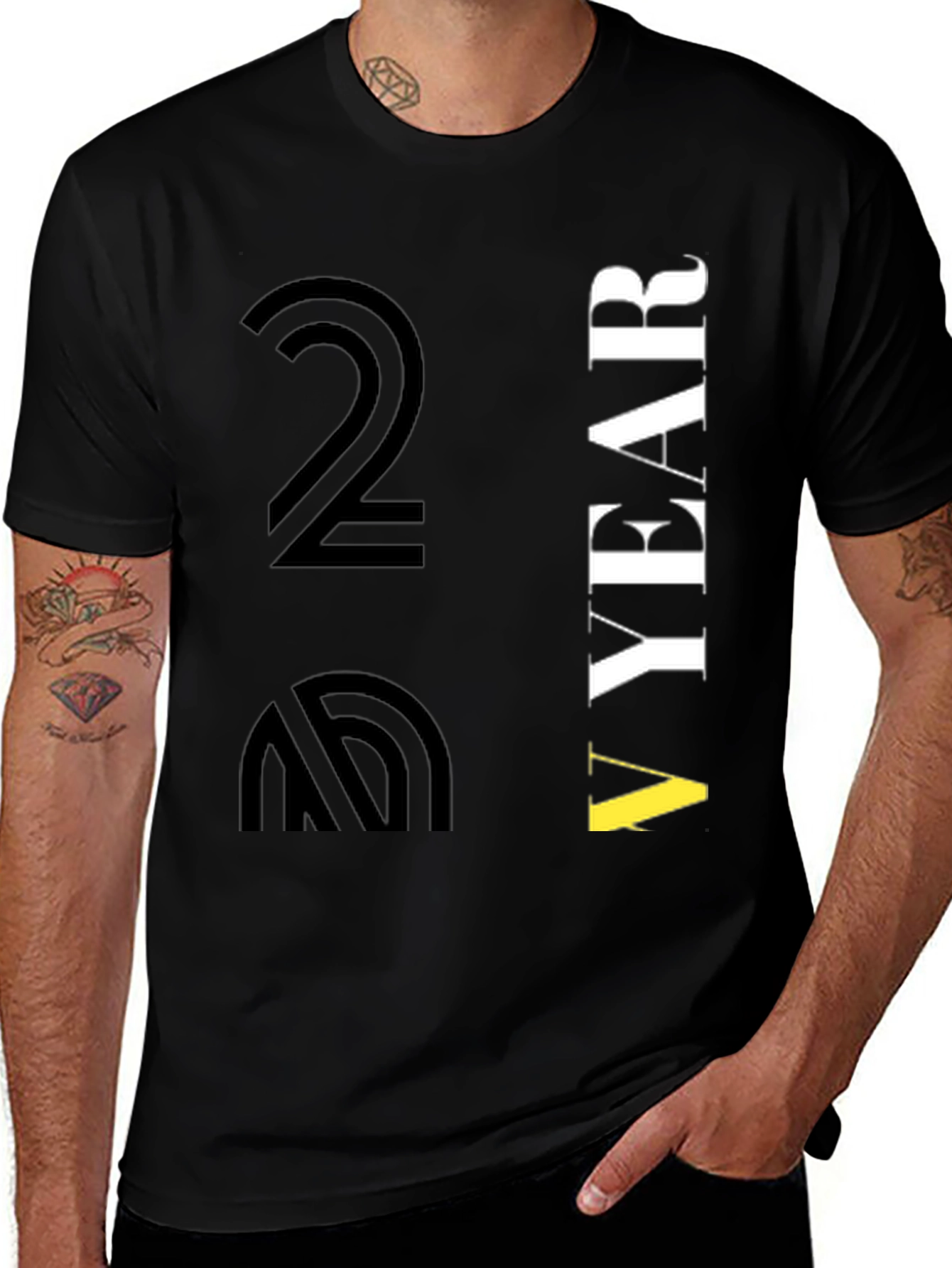 Black Another Year Graphic T-Shirt