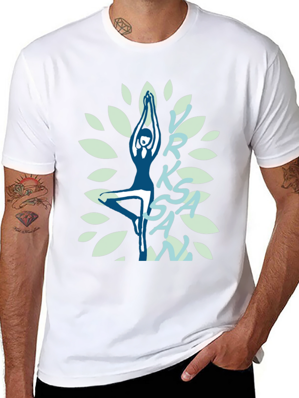 Yoga Tree Pose Graphic T-Shirt - Black