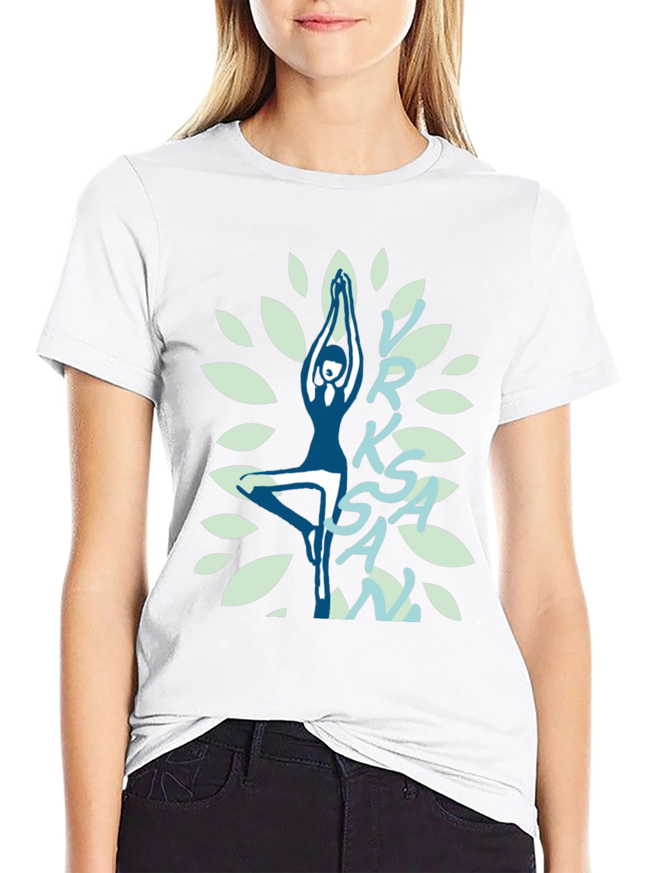 Yoga Tree Pose Graphic T-Shirt - Black