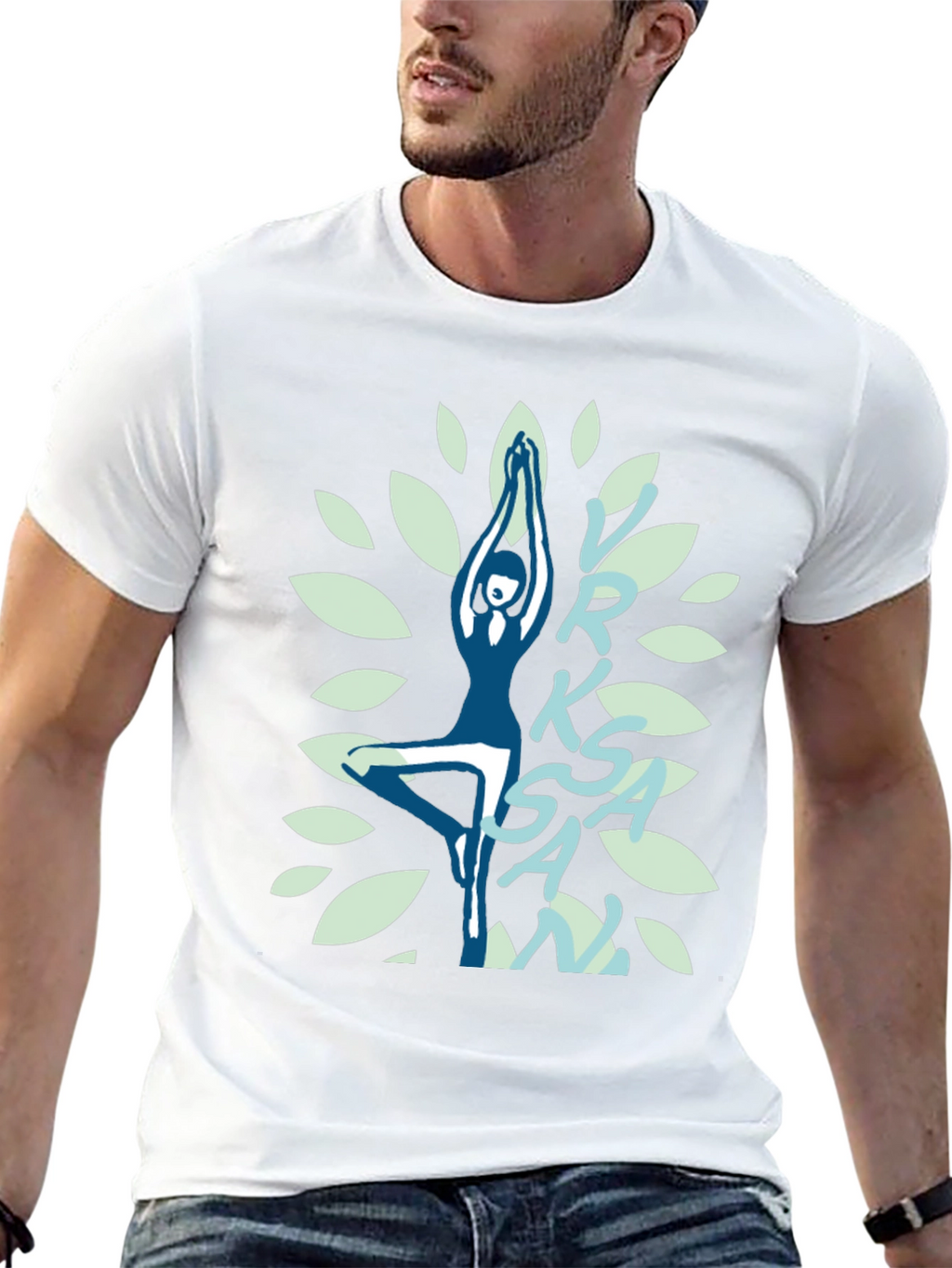 Yoga Tree Pose Graphic T-Shirt - Black