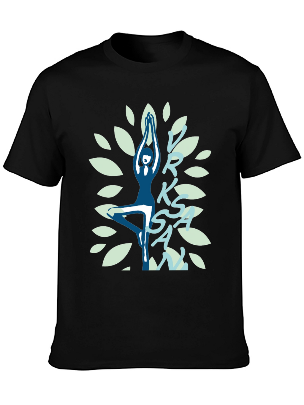 Yoga Tree Pose Graphic T-Shirt - Black