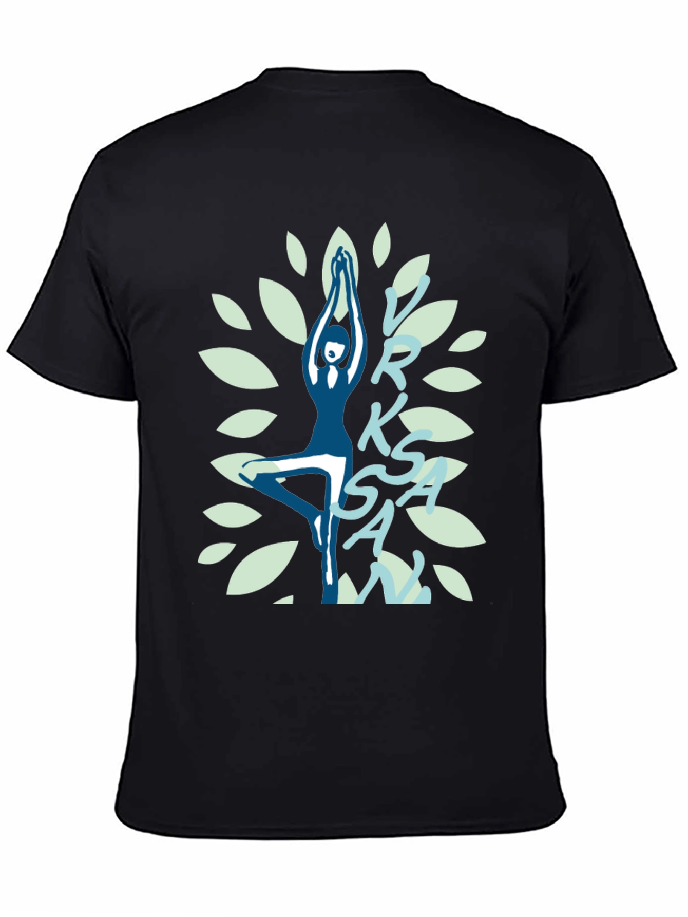 Yoga Tree Pose Graphic T-Shirt - Black