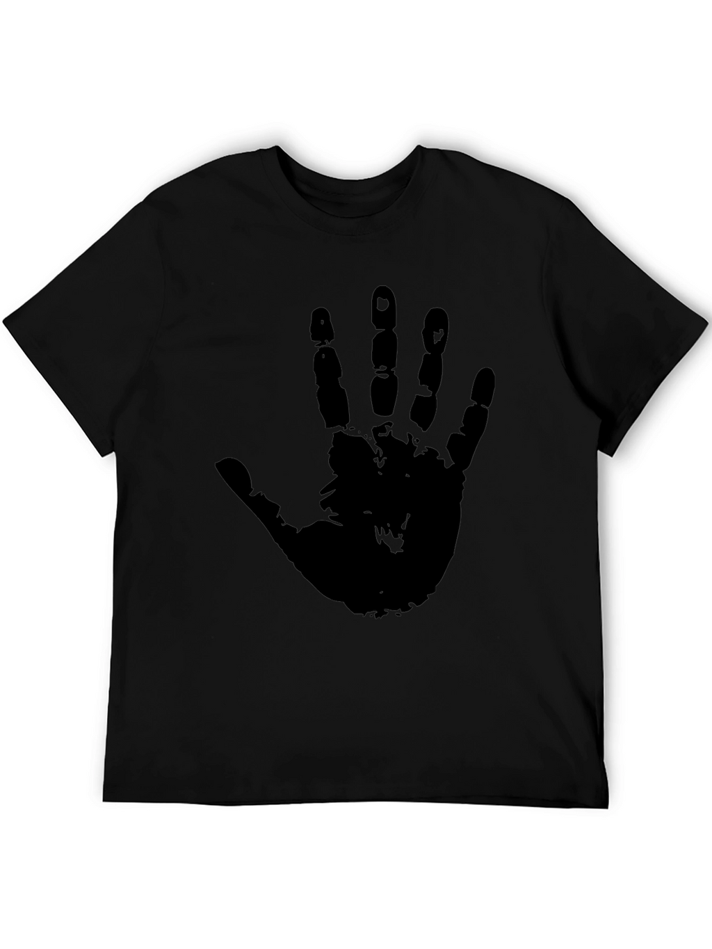 Handprint Graphic Tee - Bold Black Cotton T-Shirt