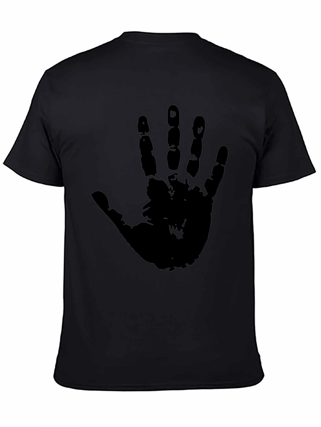 Handprint Graphic Tee - Bold Black Cotton T-Shirt