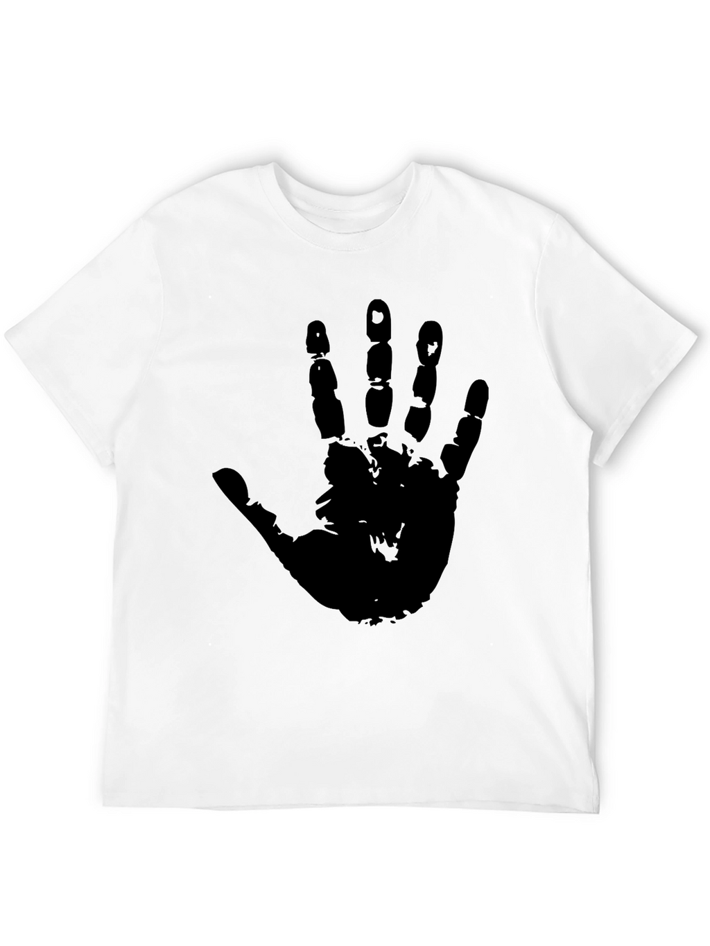 Handprint Graphic Tee - Bold Black Cotton T-Shirt