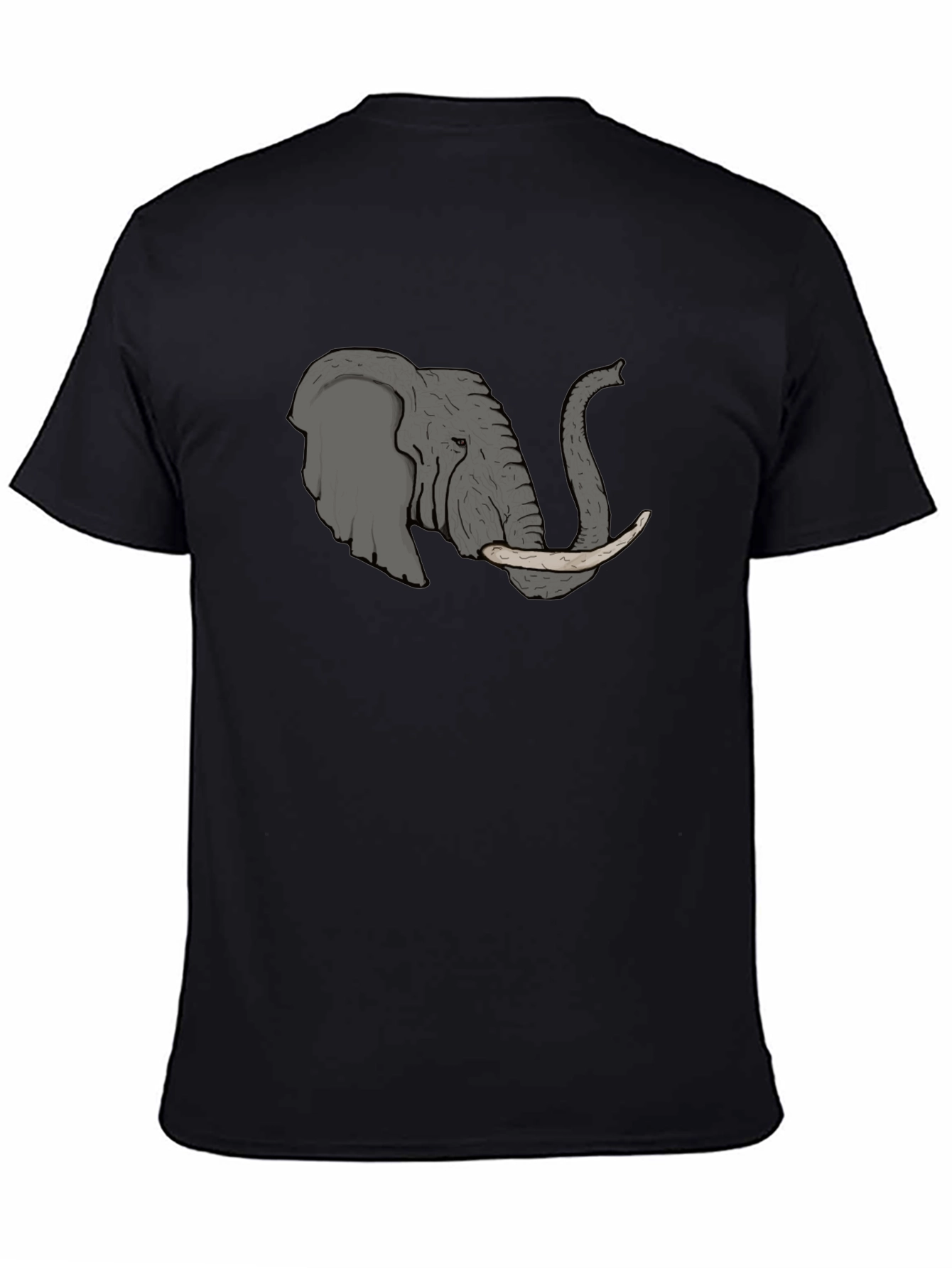 Elephant Graphic Tee - Black Cotton T-Shirt