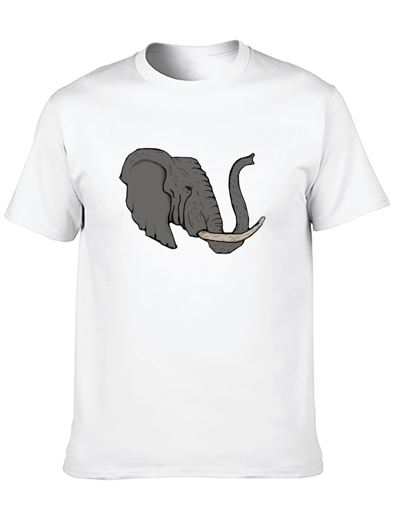 Elephant Graphic Tee - Black Cotton T-Shirt