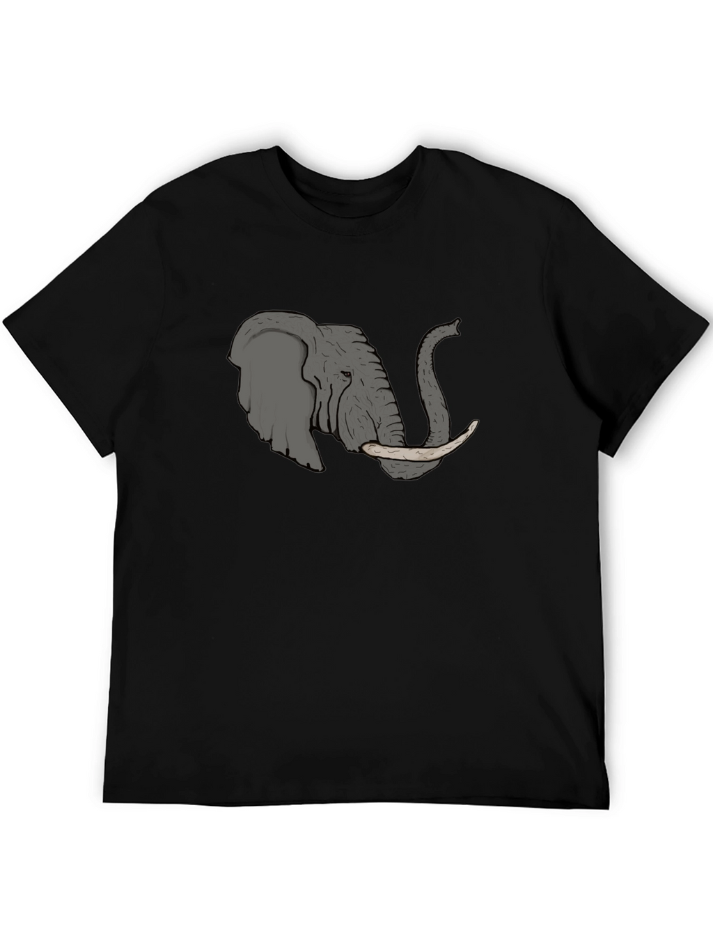 Elephant Graphic Tee - Black Cotton T-Shirt