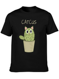 Catcus T-Shirt - Cute Cartoon Cactus Cat Tee