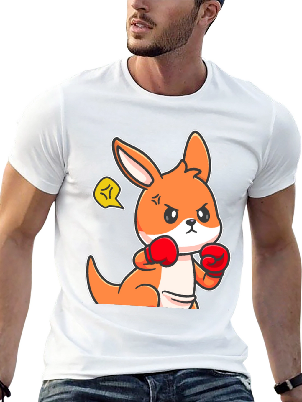 Boxing Kangaroo Graphic Tee - Black