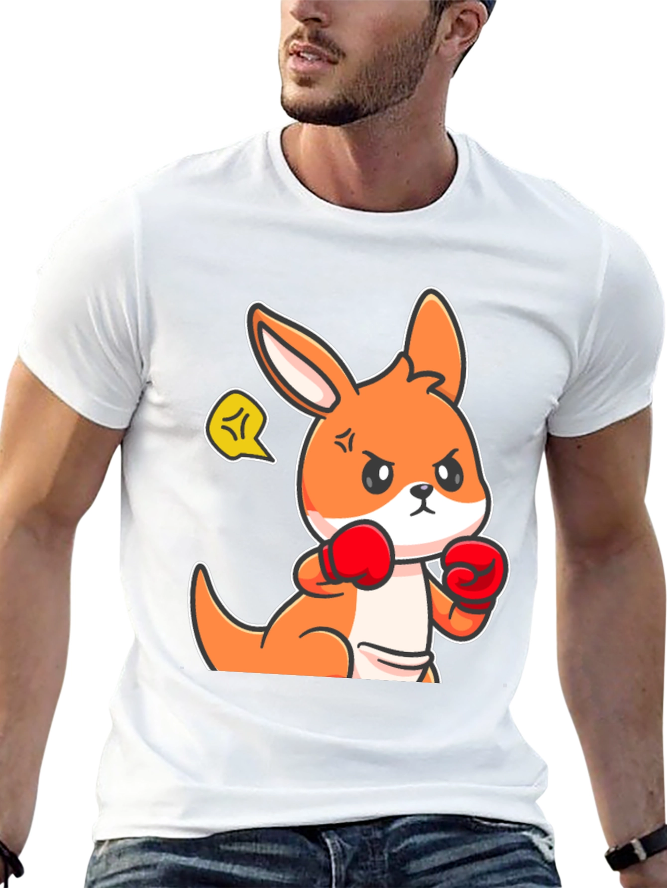 Boxing Kangaroo Graphic Tee - Black