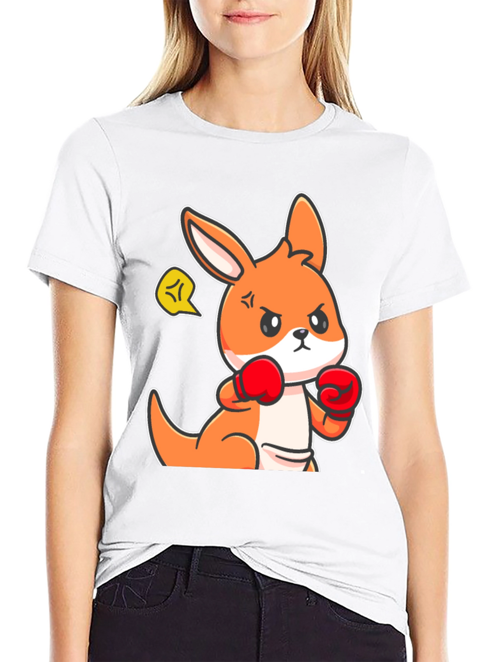 Boxing Kangaroo Graphic Tee - Black