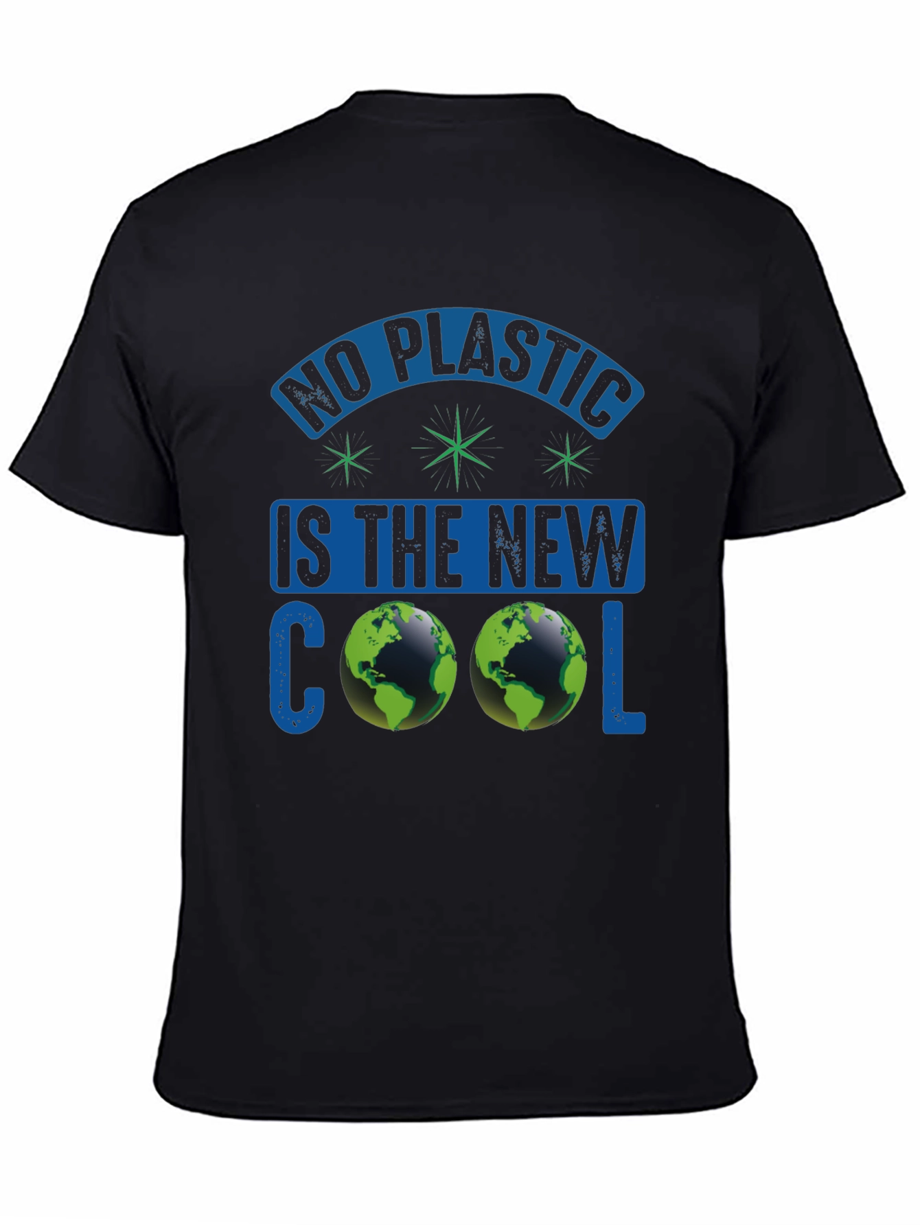 Eco-Friendly T-Shirt: No Plastic is the New Cool Earth Design