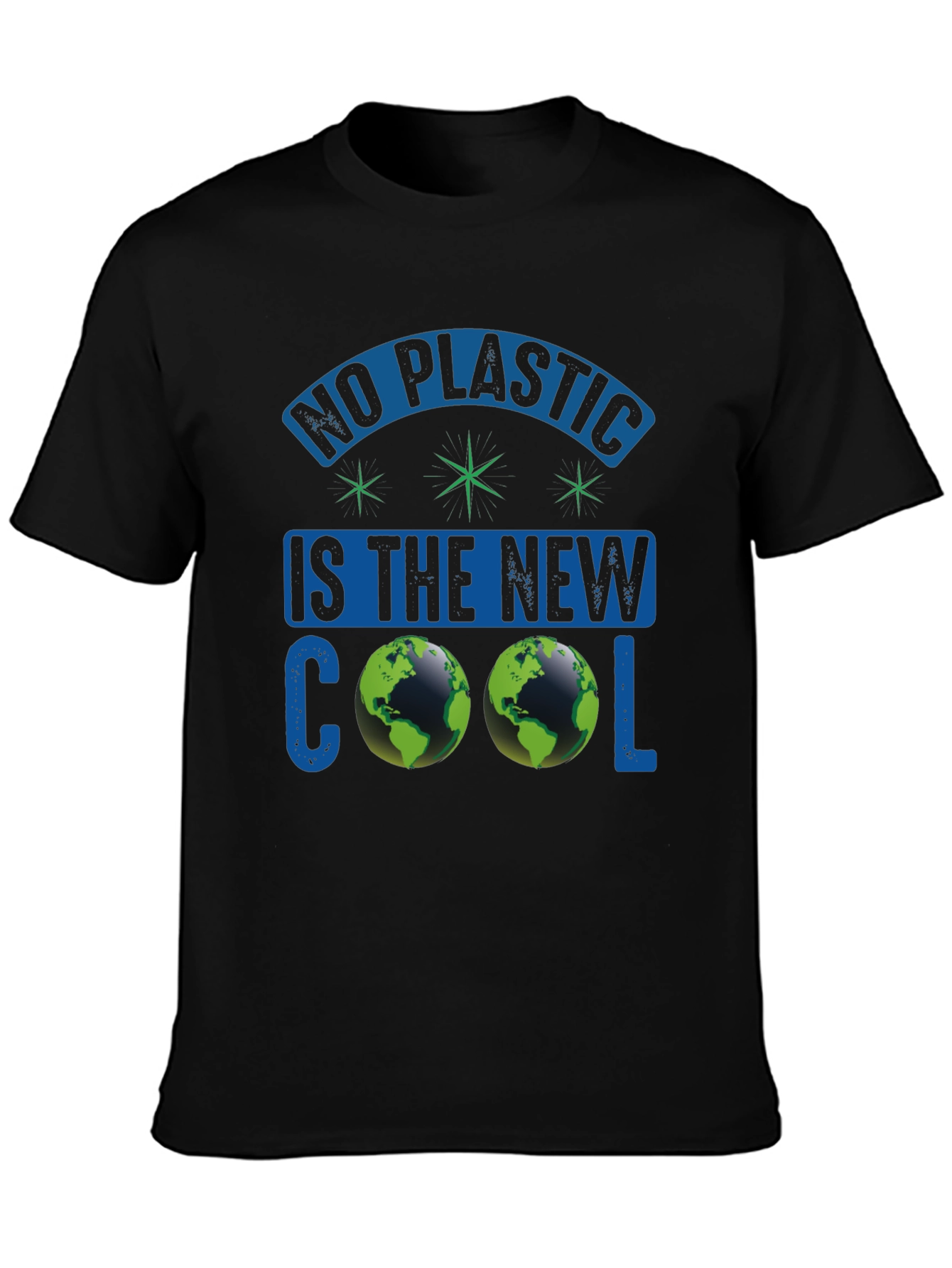 Eco-Friendly T-Shirt: No Plastic is the New Cool Earth Design