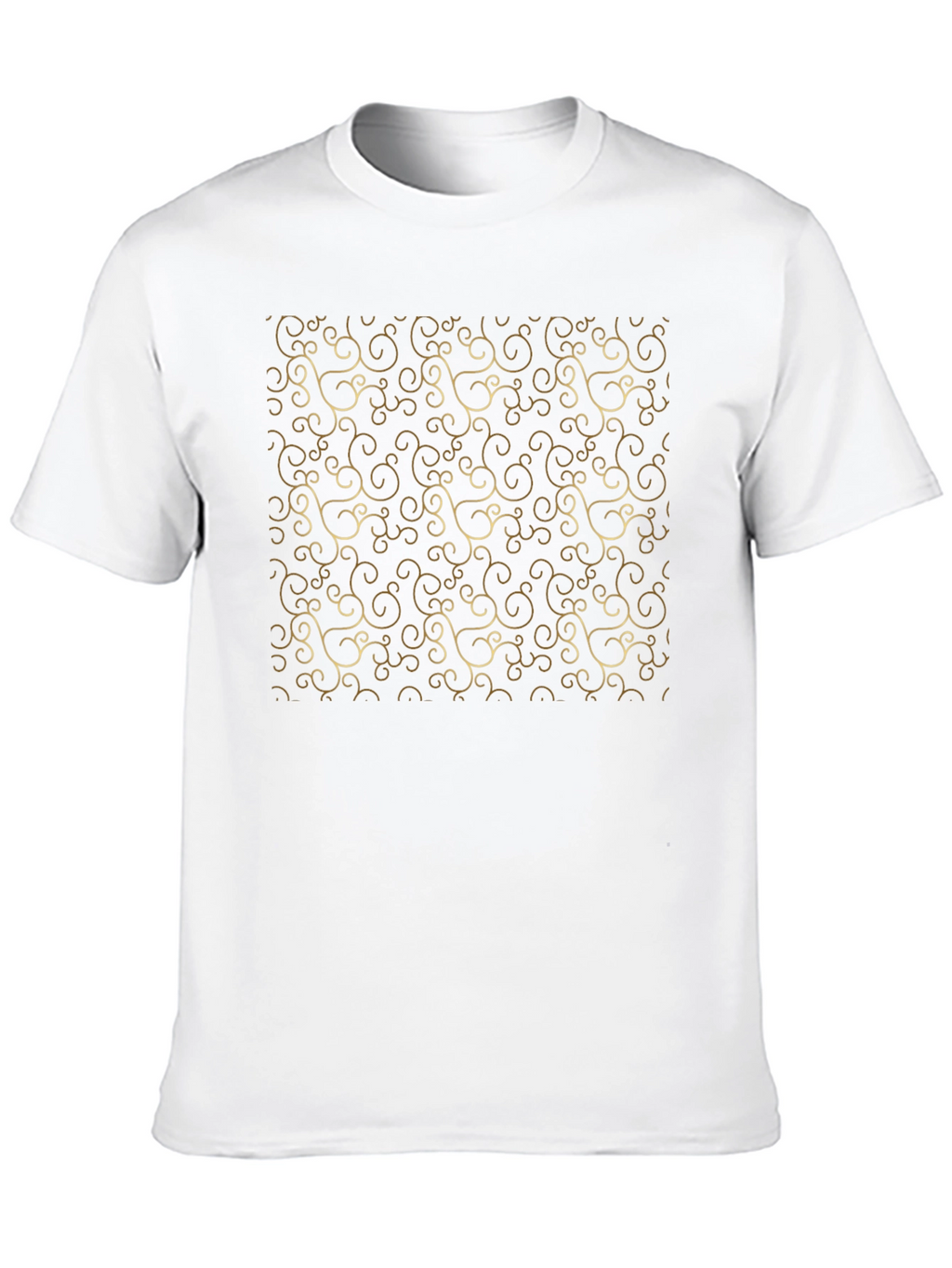 Elegant Swirl Pattern Black Tee