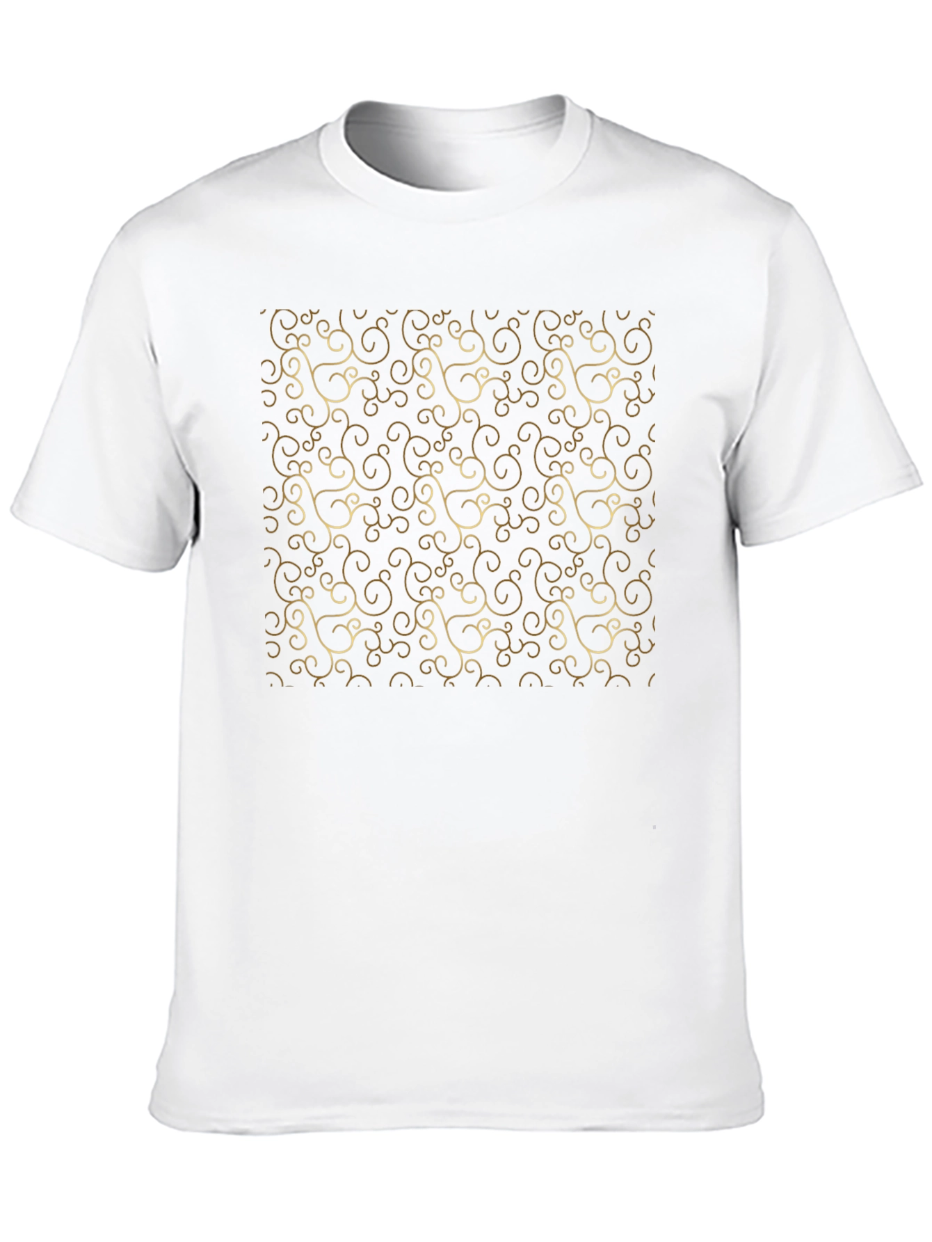 Elegant Swirl Pattern Black Tee