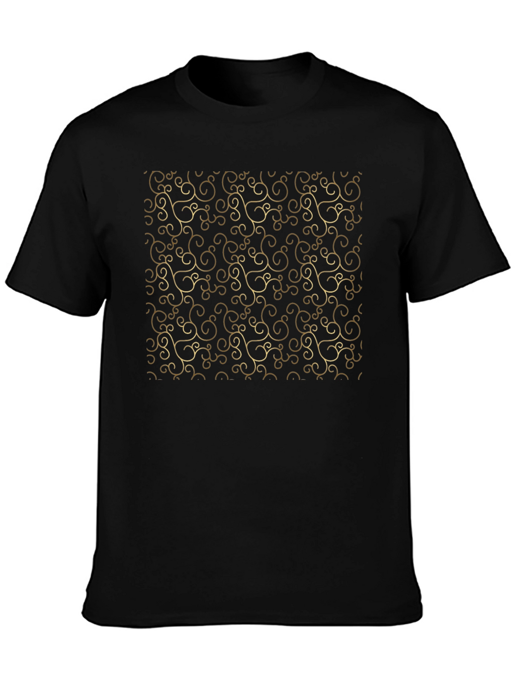 Elegant Swirl Pattern Black Tee