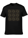 Elegant Swirl Pattern Black Tee