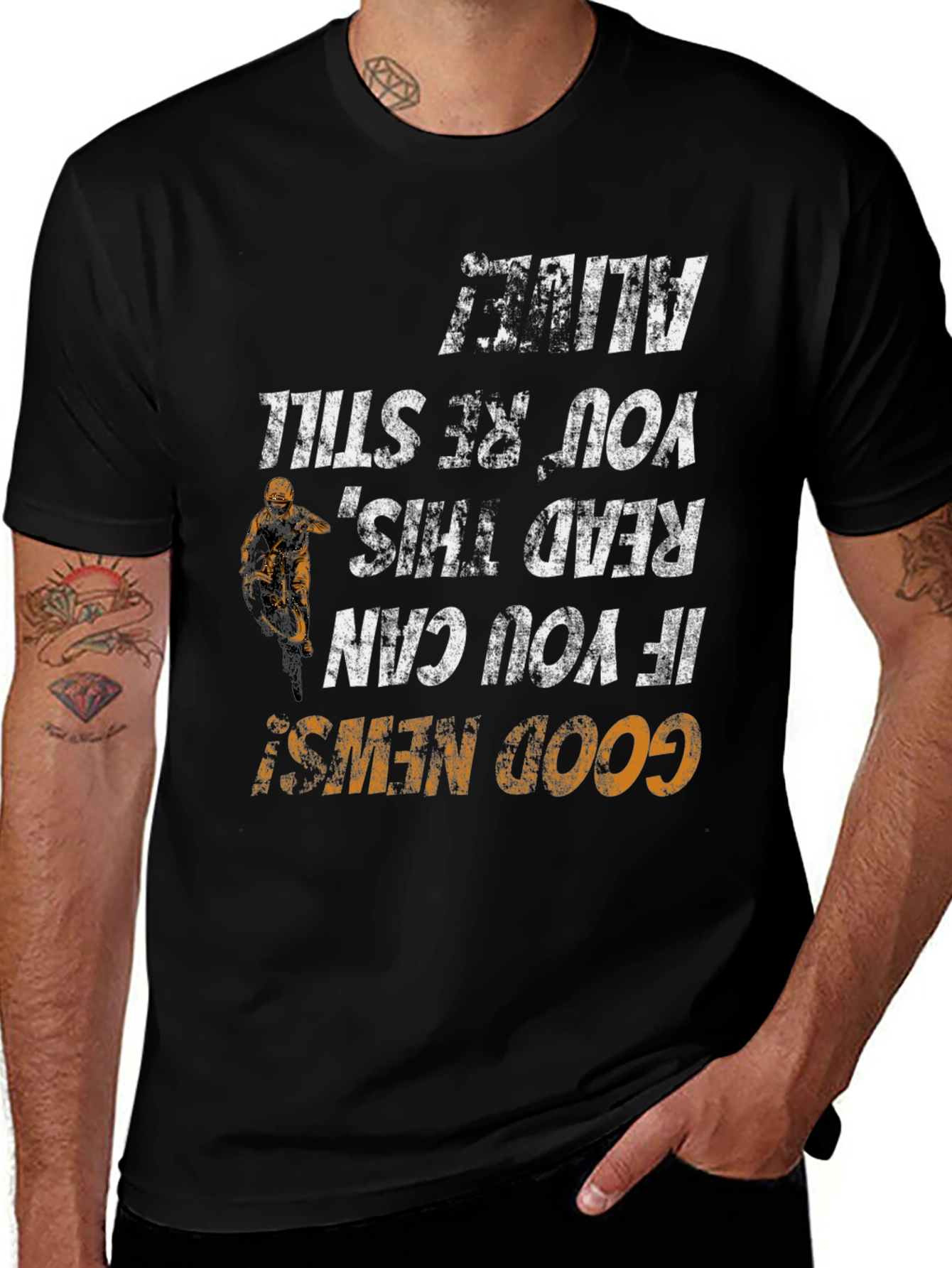 Funny Motocross T-Shirt: If You Can Read This Youre Still Alive!