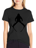 Skiing Silhouette Black T-Shirt