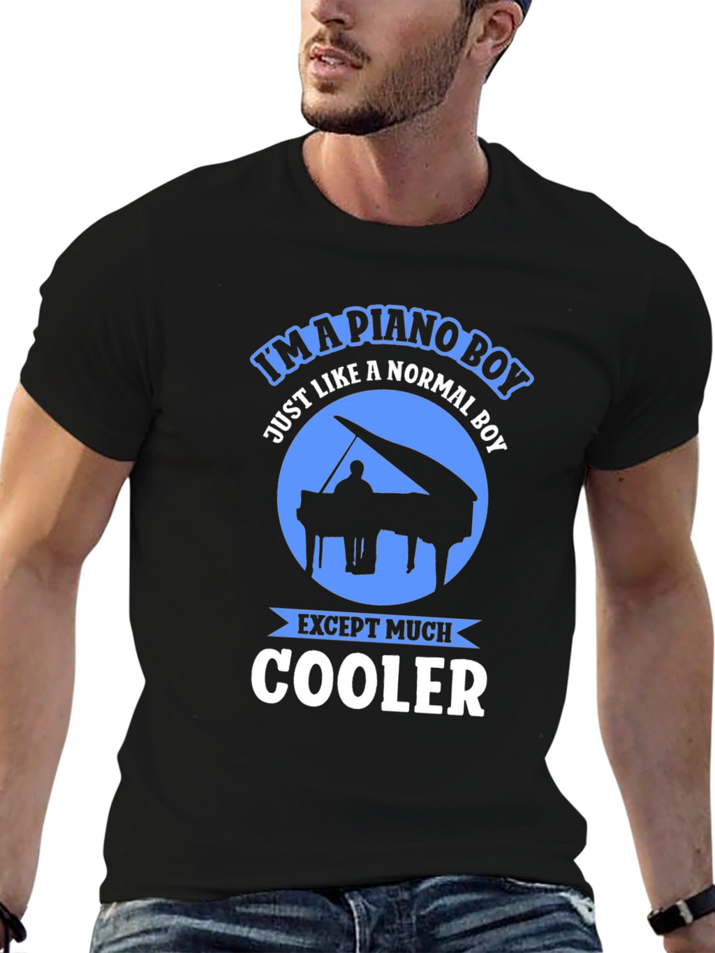 Piano Boy Graphic Tee - Music Lover Shirt