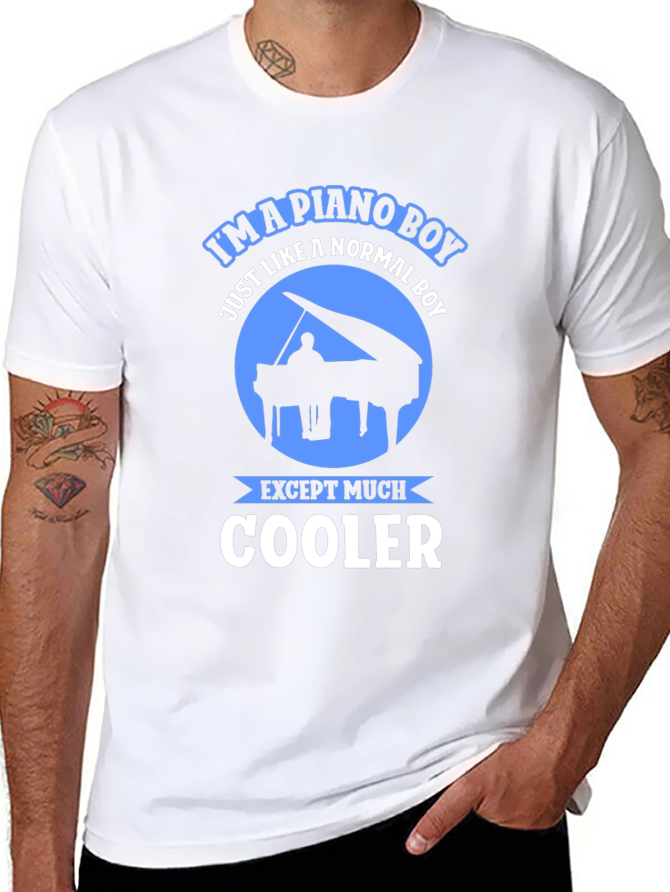 Piano Boy Graphic Tee - Music Lover Shirt