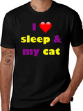 I Heart Sleep & My Cat Graphic T-Shirt
