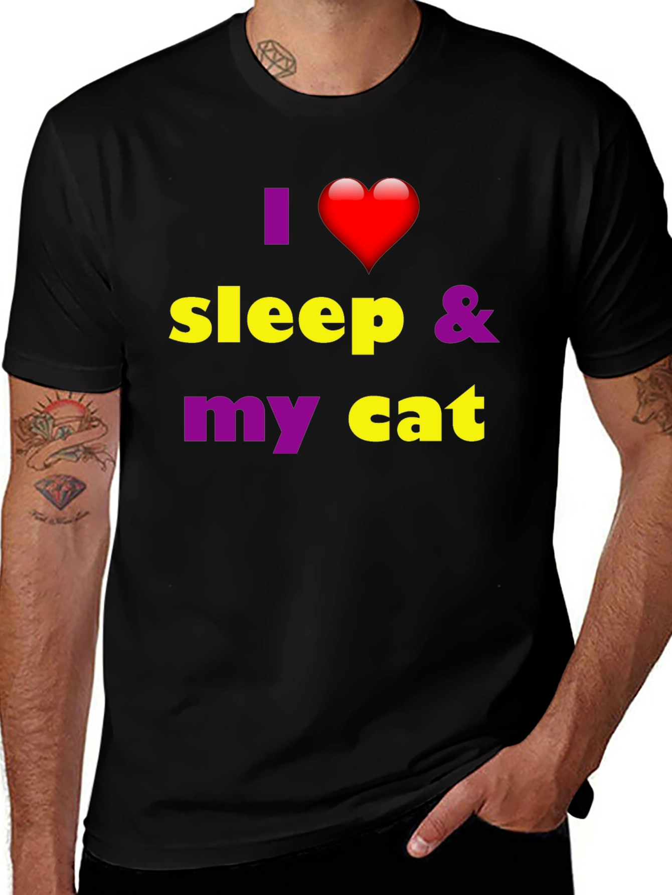I Heart Sleep & My Cat Graphic T-Shirt