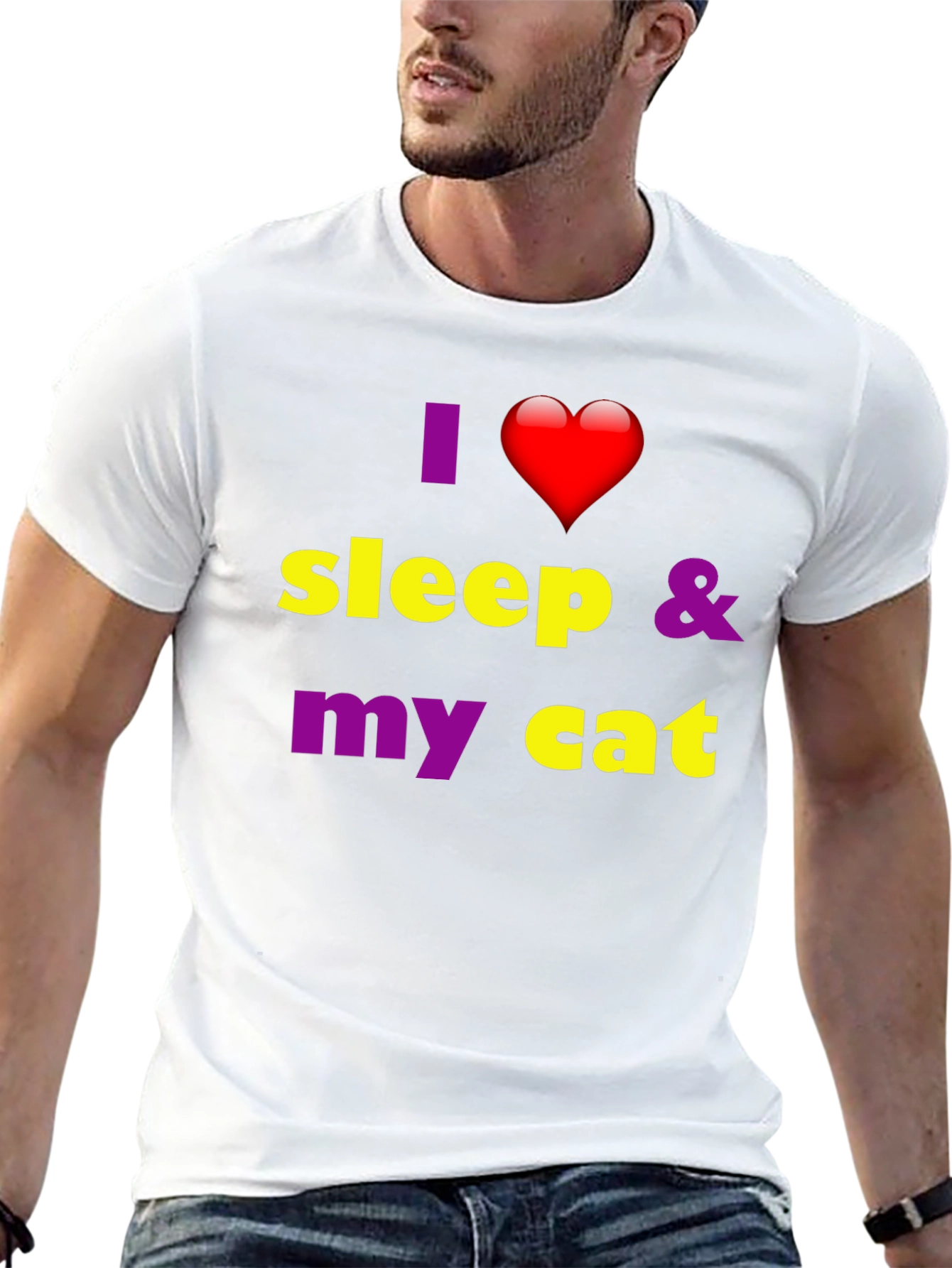 I Heart Sleep & My Cat Graphic T-Shirt