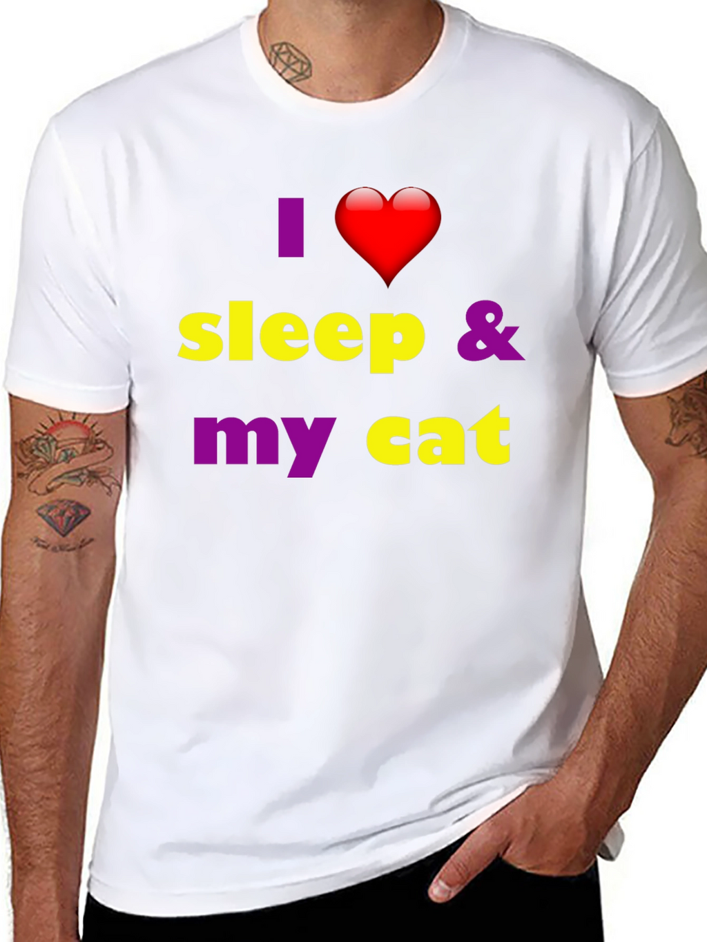I Heart Sleep & My Cat Graphic T-Shirt