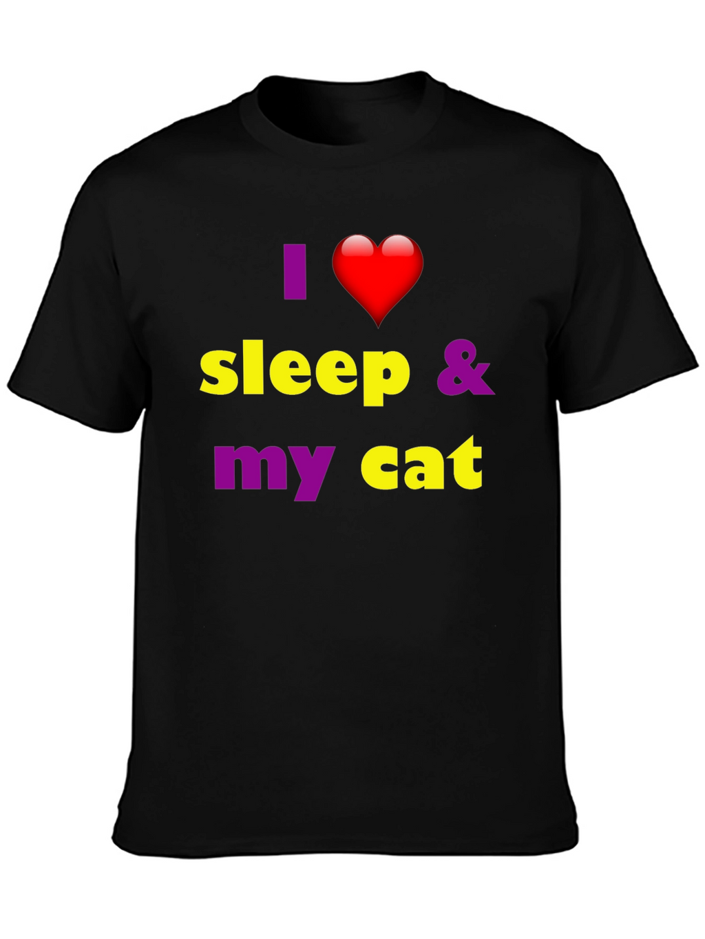 I Heart Sleep & My Cat Graphic T-Shirt