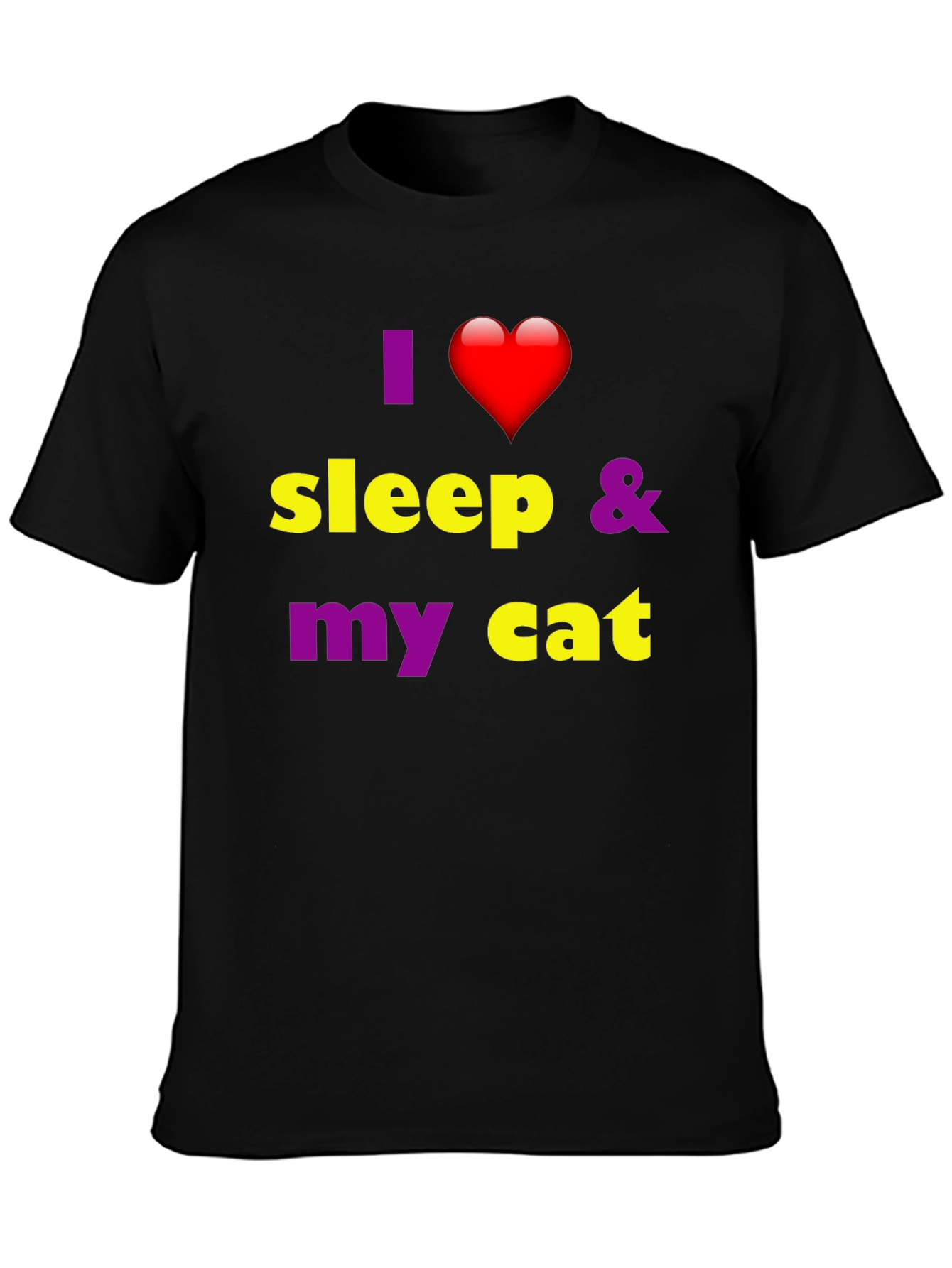 I Heart Sleep & My Cat Graphic T-Shirt