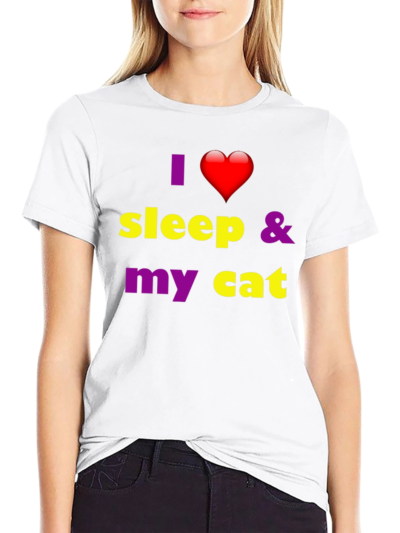 I Heart Sleep & My Cat Graphic T-Shirt
