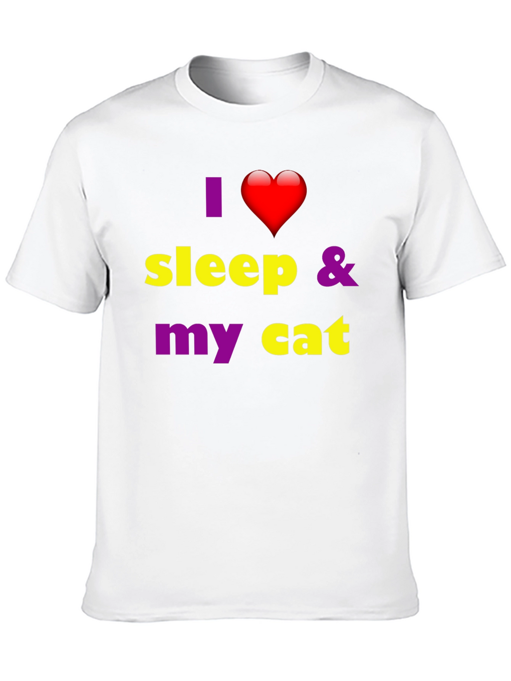 I Heart Sleep & My Cat Graphic T-Shirt