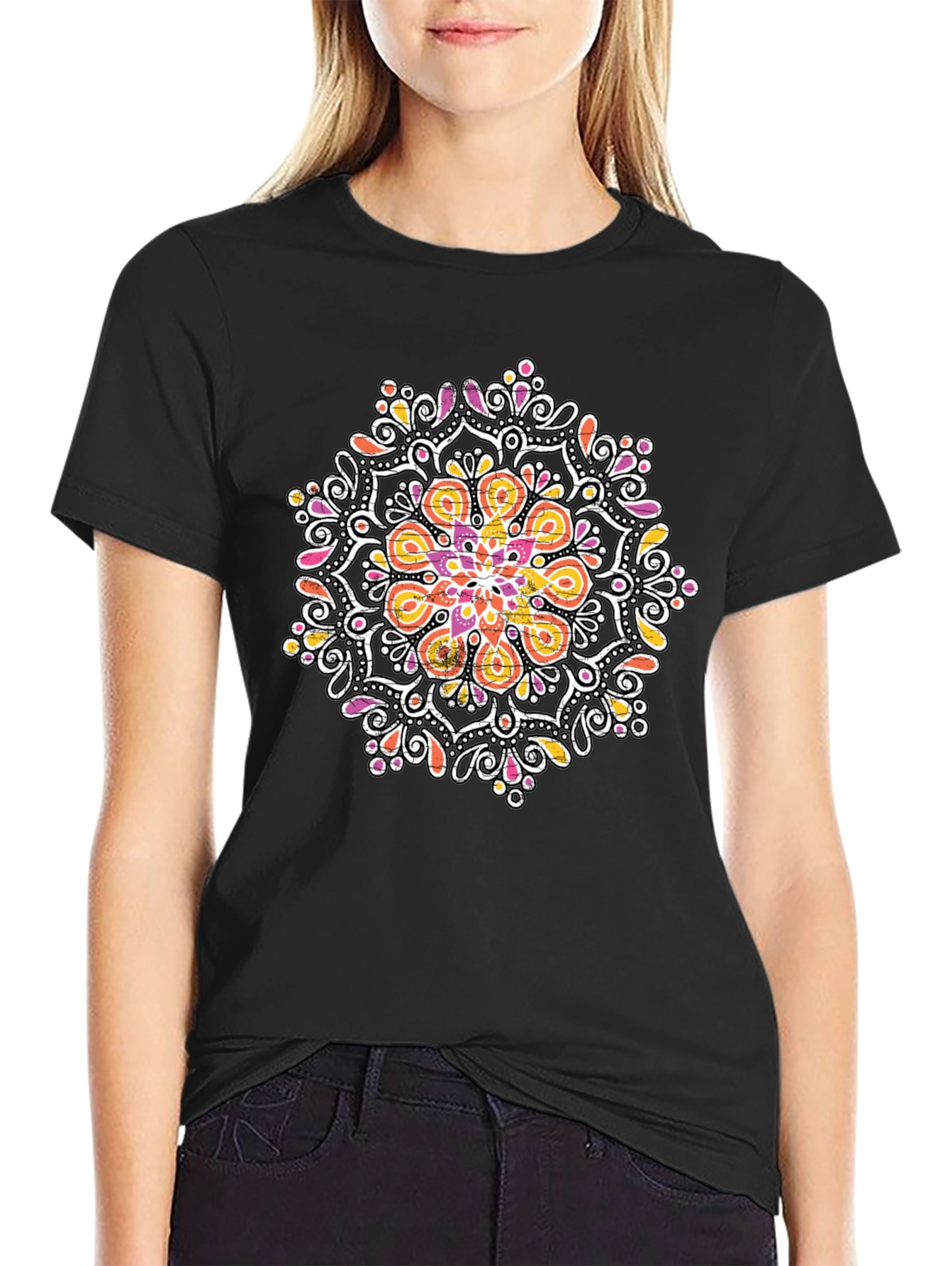 Mandala Graphic Black T-Shirt - Unique Design