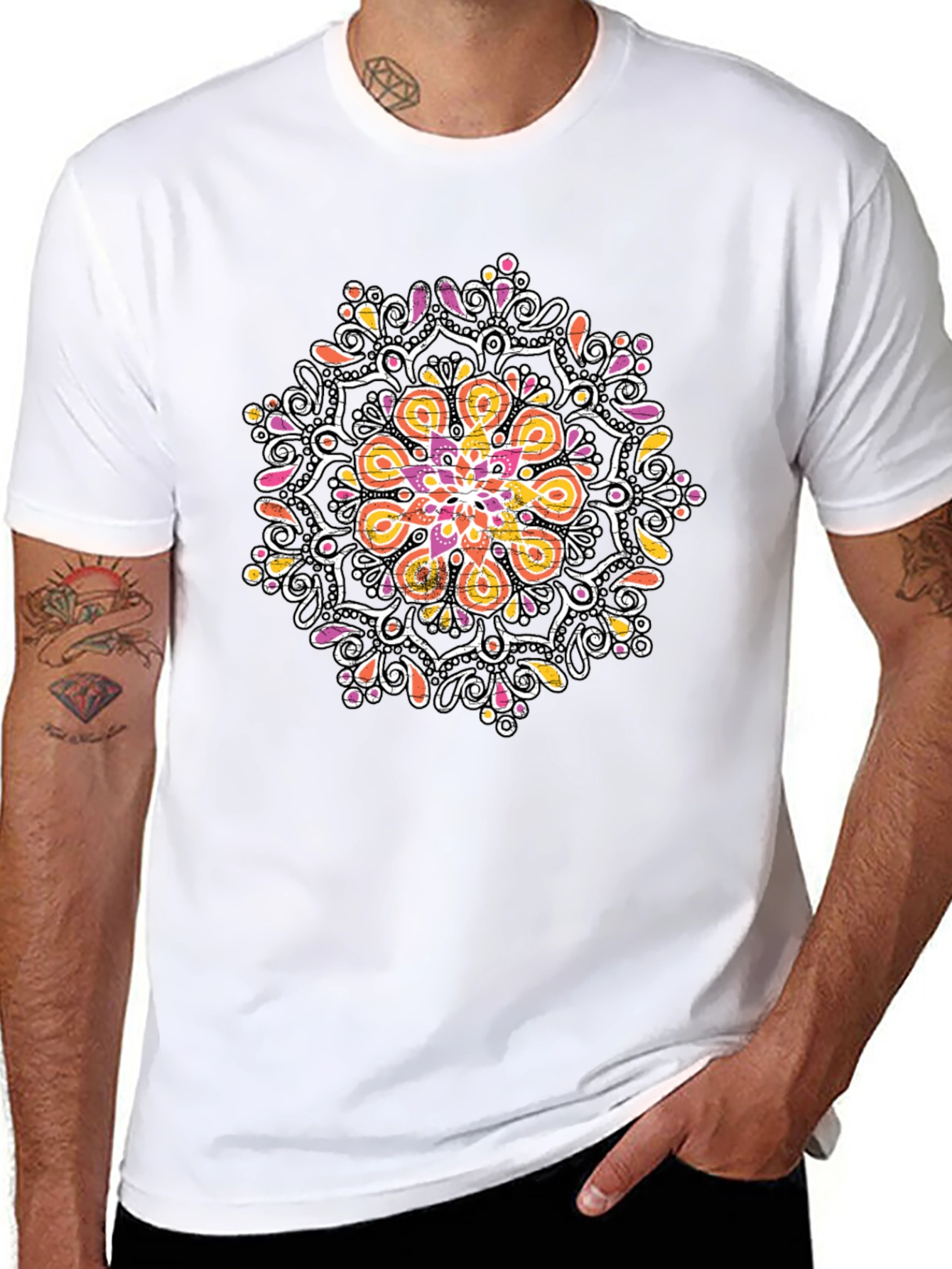 Mandala Graphic Black T-Shirt - Unique Design