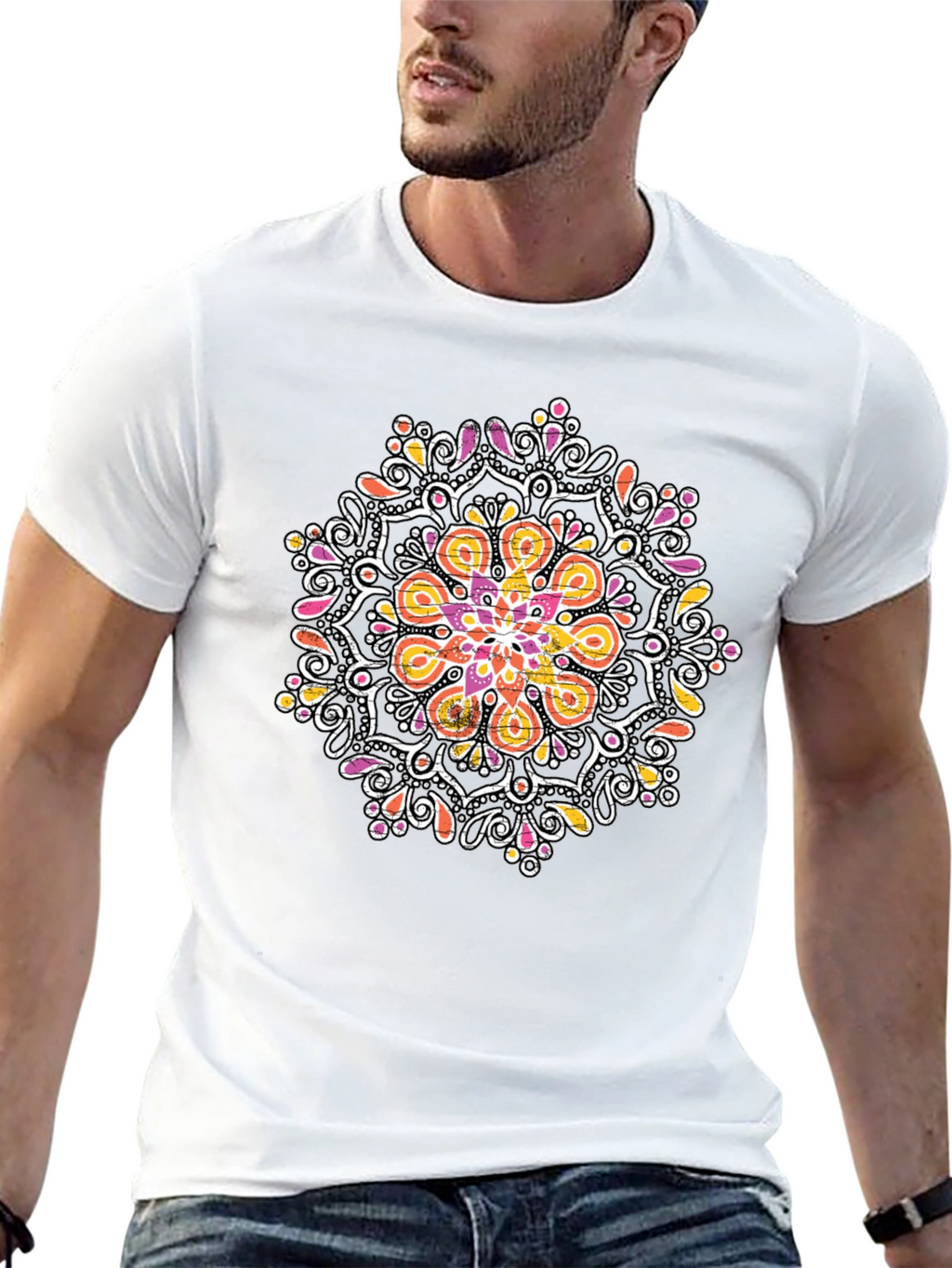Mandala Graphic Black T-Shirt - Unique Design