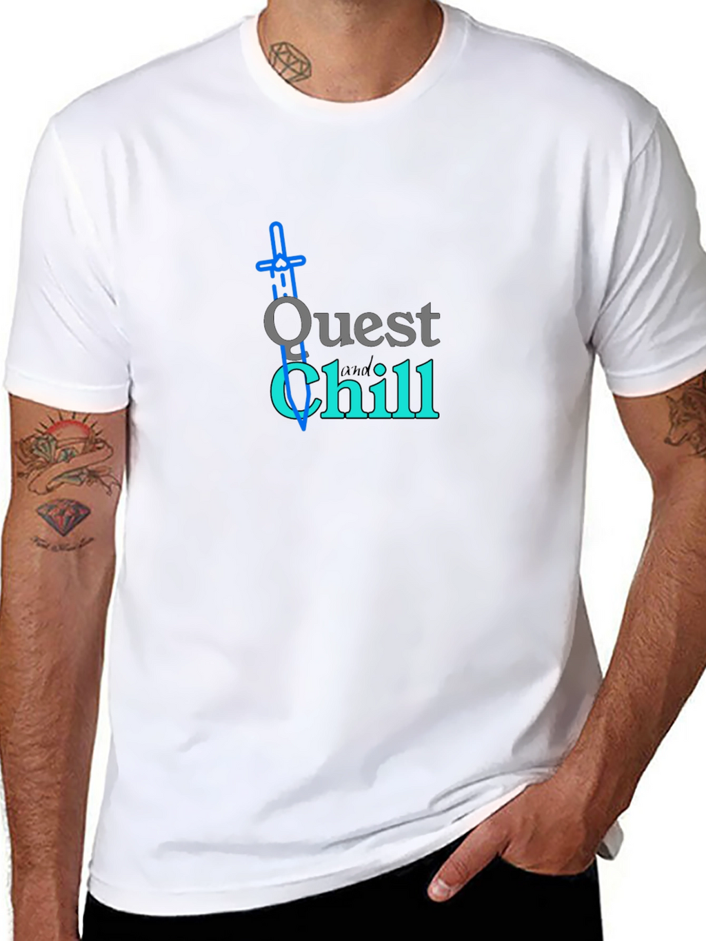 Quest and Chill Black Graphic Tee