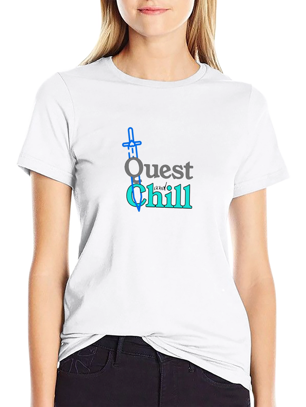 Quest and Chill Black Graphic Tee