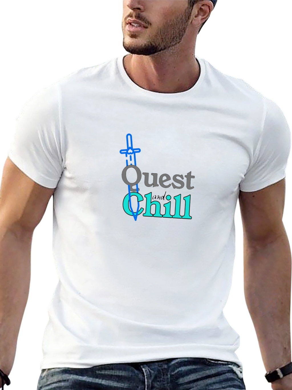 Quest and Chill Black Graphic Tee
