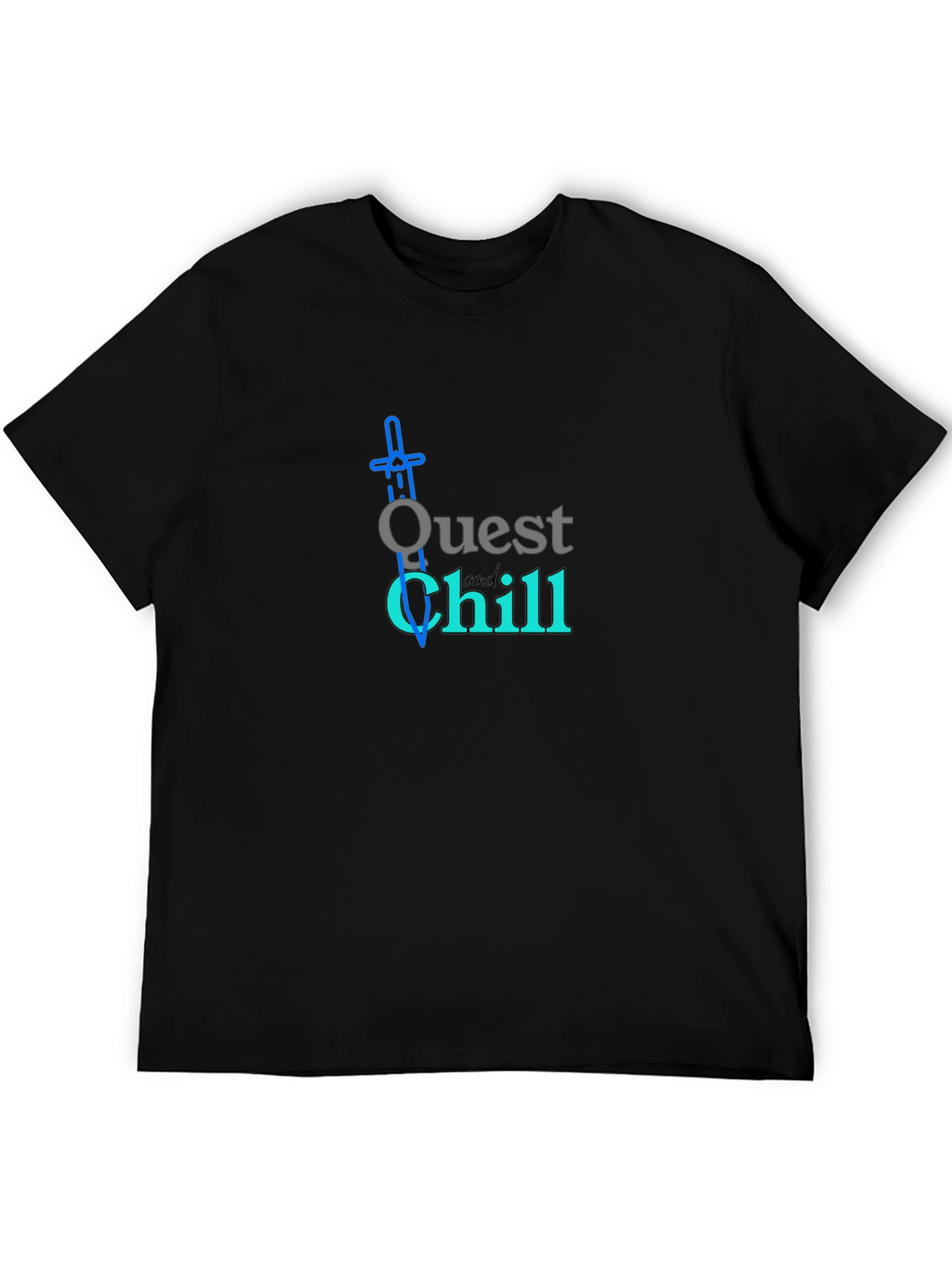 Quest and Chill Black Graphic Tee